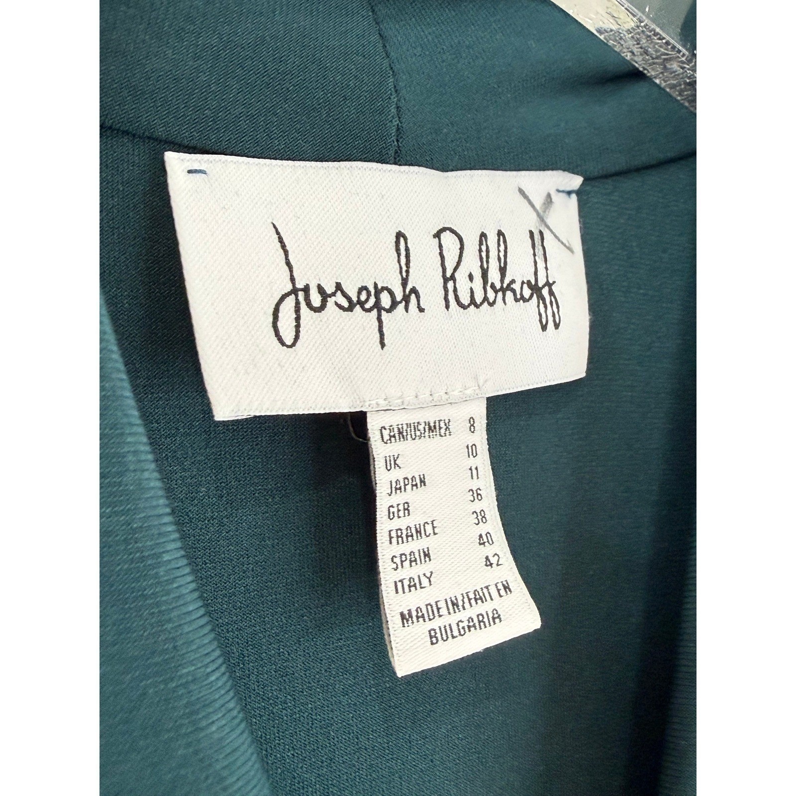 Joseph Ribkoff Draped Wrap Midi Dress Women 8 Forest Green Long Sleeve