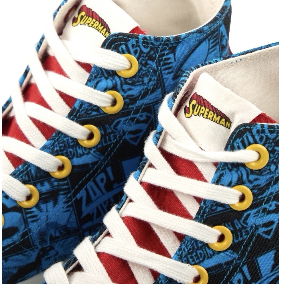 Superman Men High Top Shoes Canvas Sneakers NEW NWT The Man Of Steel Blue Size 8