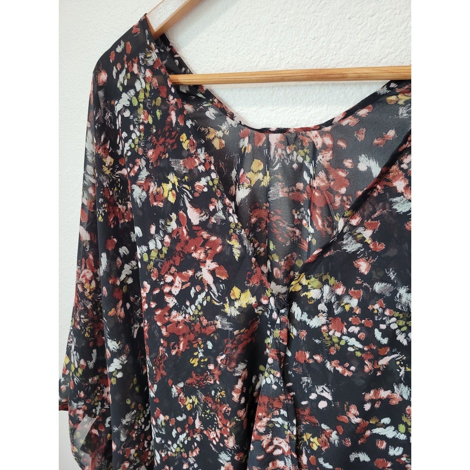 Sseko Recycled Chiffon Floral Kimono Blouse One Size Bohemian Festival Swim