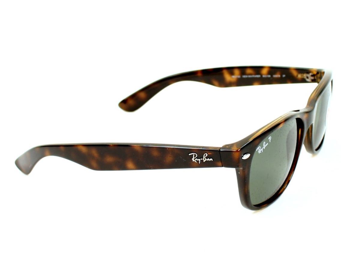 Ray-Ban New Wayfarer Tortoise / Green Polarized 52mm Sunglasses RB2132 902/58 52