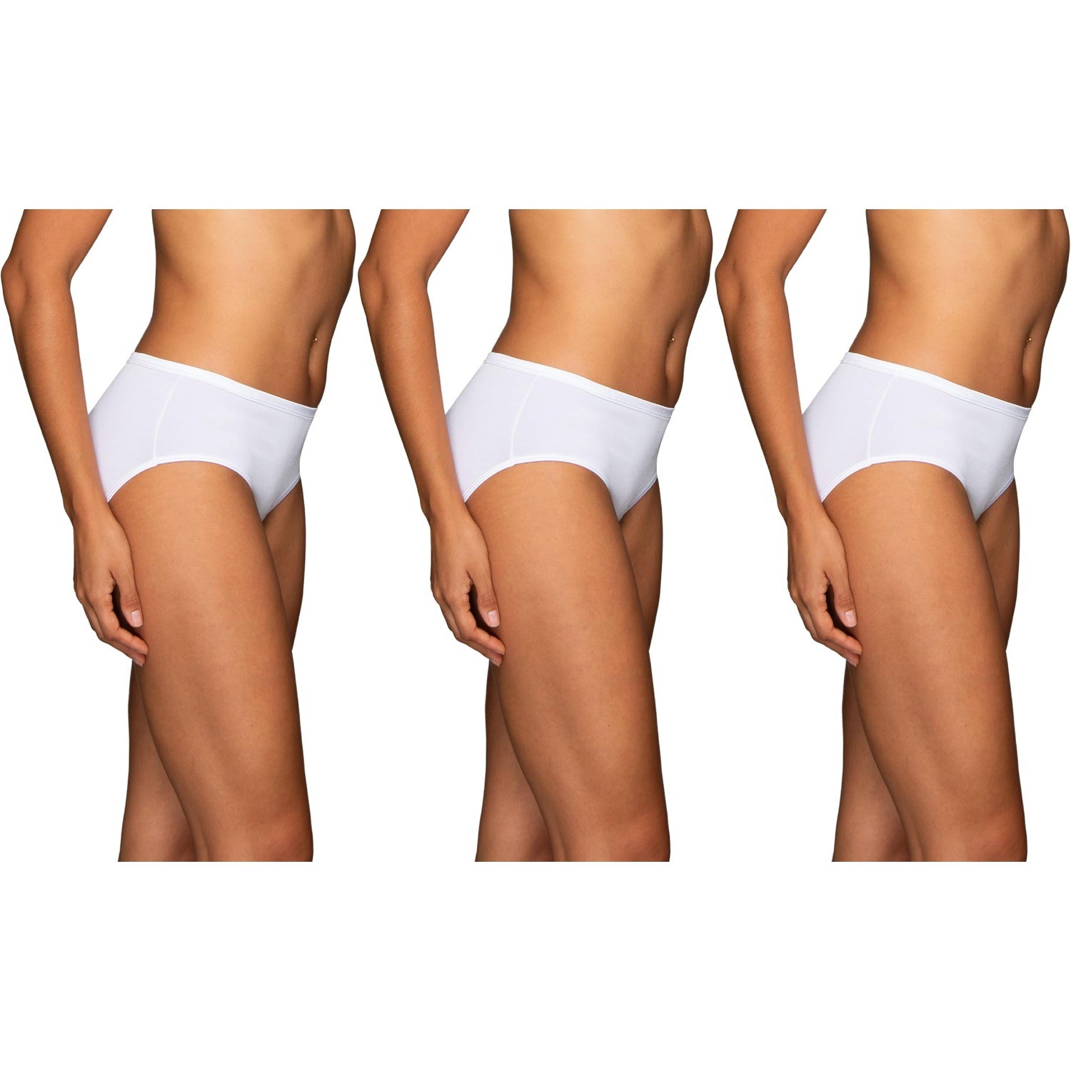 Vanity Fair Illumination Hipster Panties Size 6 Star White 18107 3 Pack NWT