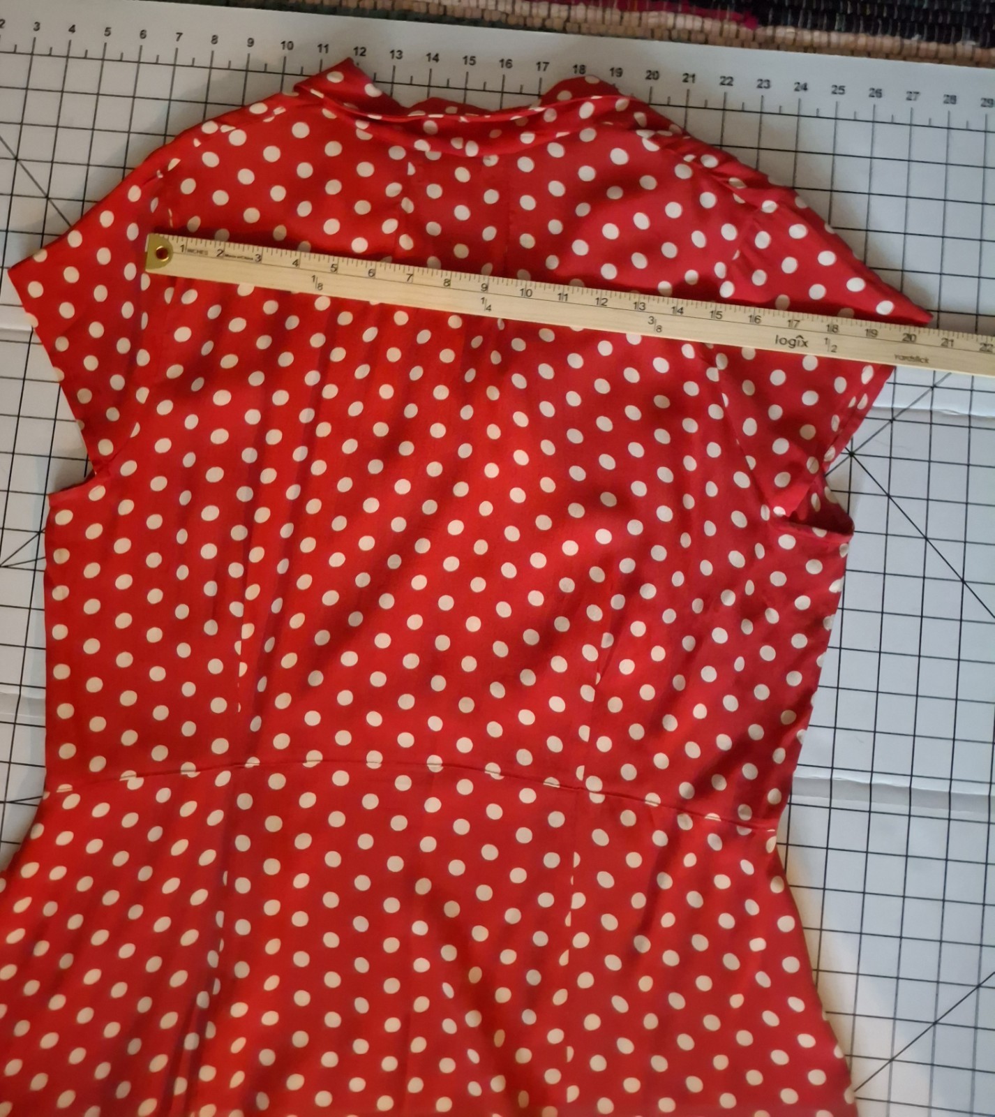 Vintage April Cornell 40s Style Red White Polkadot Dress Fit &Flare XL