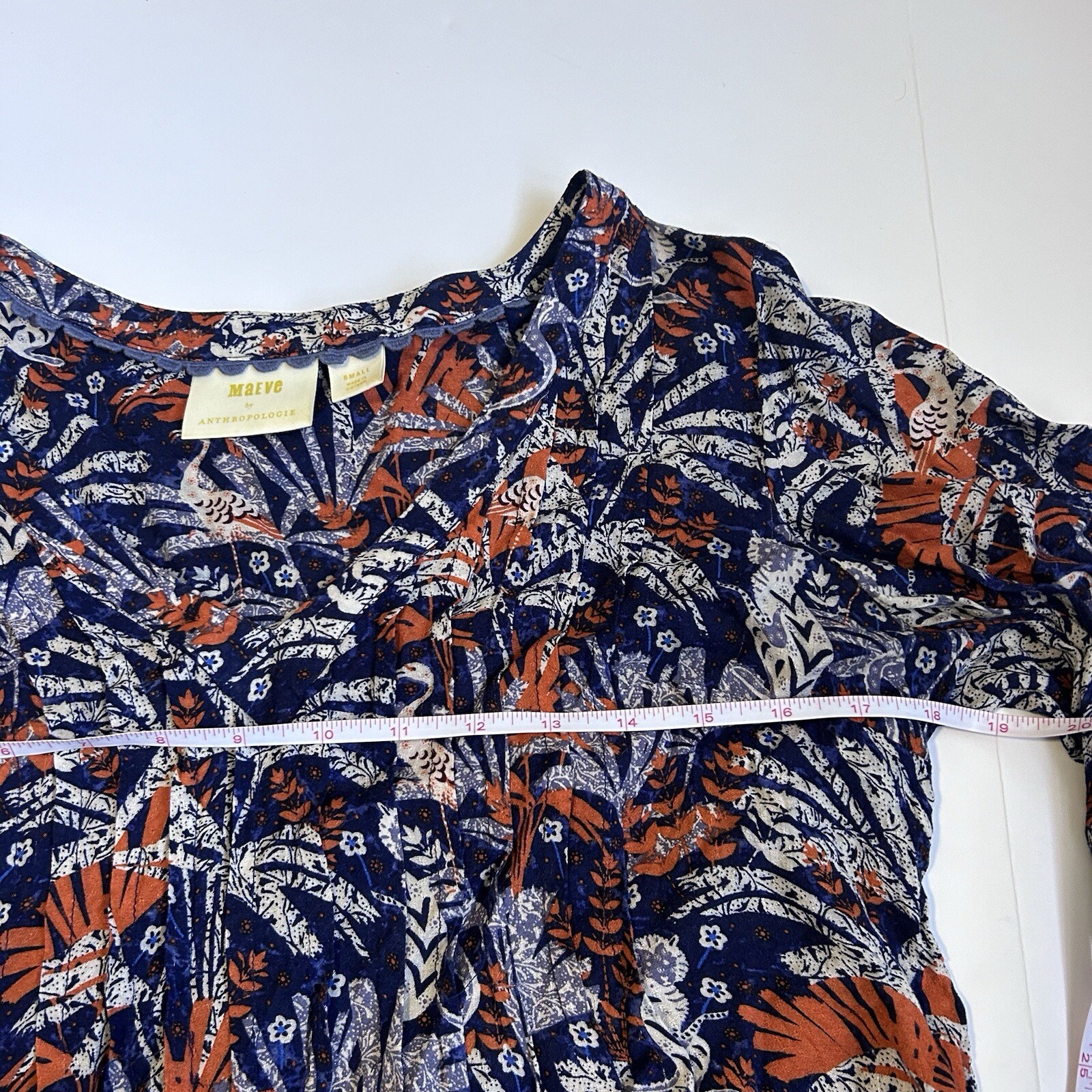 Anthropologie Maeve Cathy Jungle Print Pleated Blouse Size Small