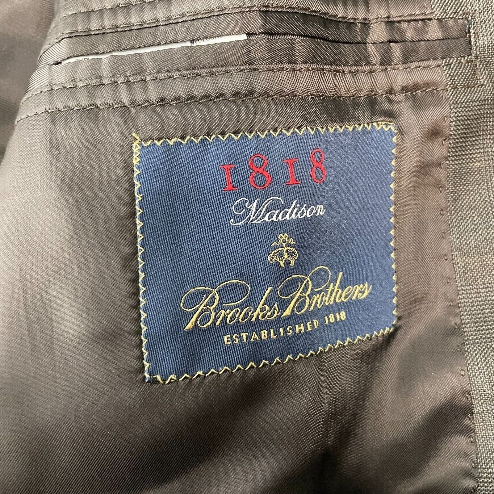 Brooks Brothers 1818 Madison Wool Suit Jacket Size 42L Estato Trabaldo Togna