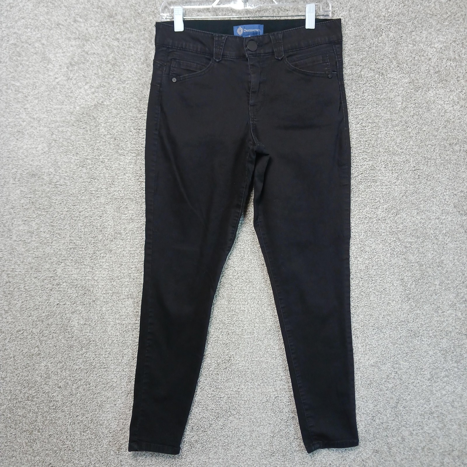 Democracy Absolution Jeans Womens 8 Black Wash Mid Rise Skinny Stretch 30×29