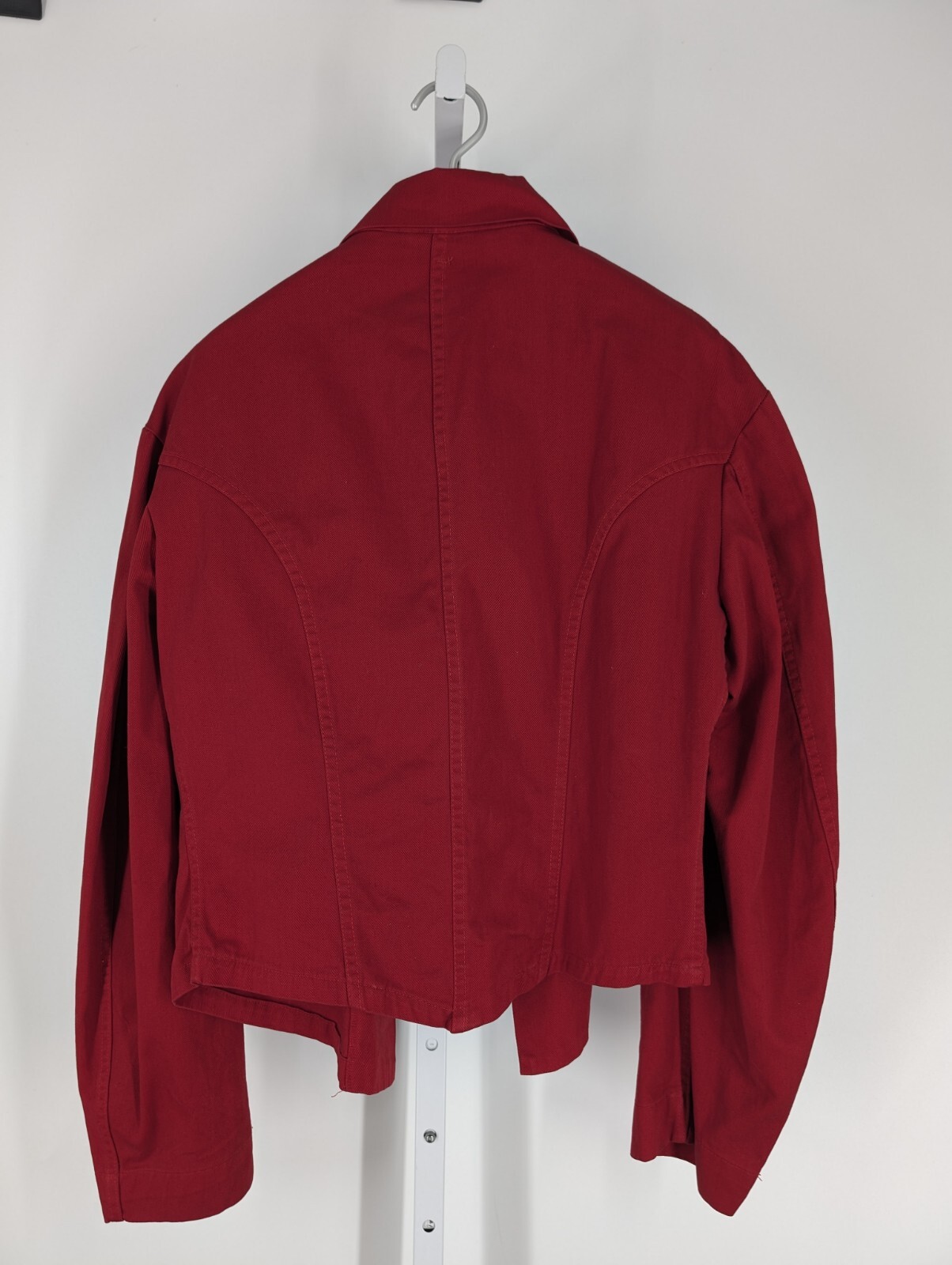 Vtg 60s 70s Twill Denim Red Tuxedo Service Jacket 44 Sanforized Cotton Canvas