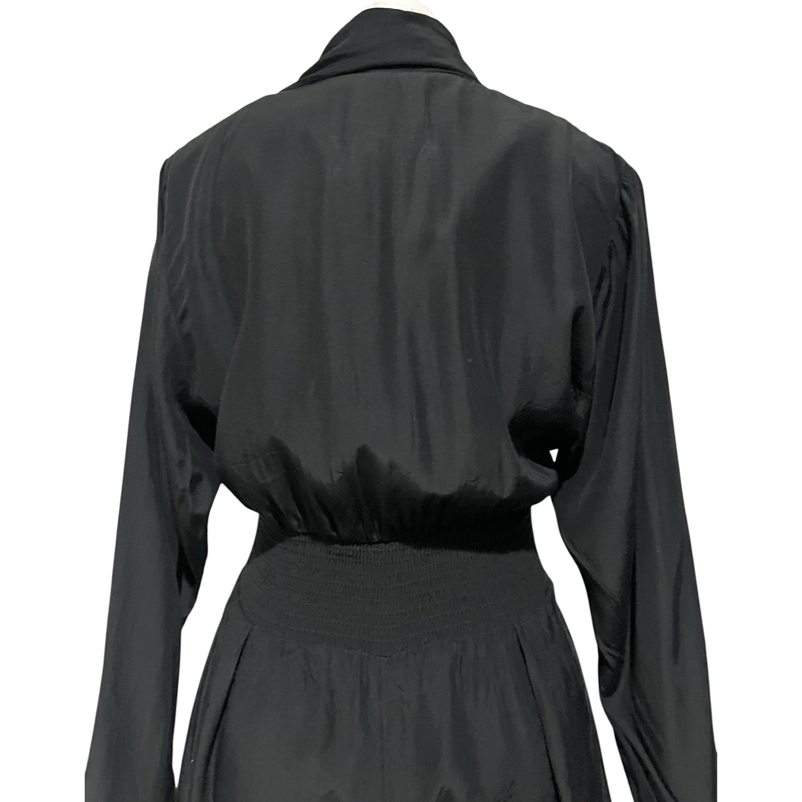 Breakin Loose Romper Playsuit Black Buttons Long Sleeve Collar Vintage 90s Sz L