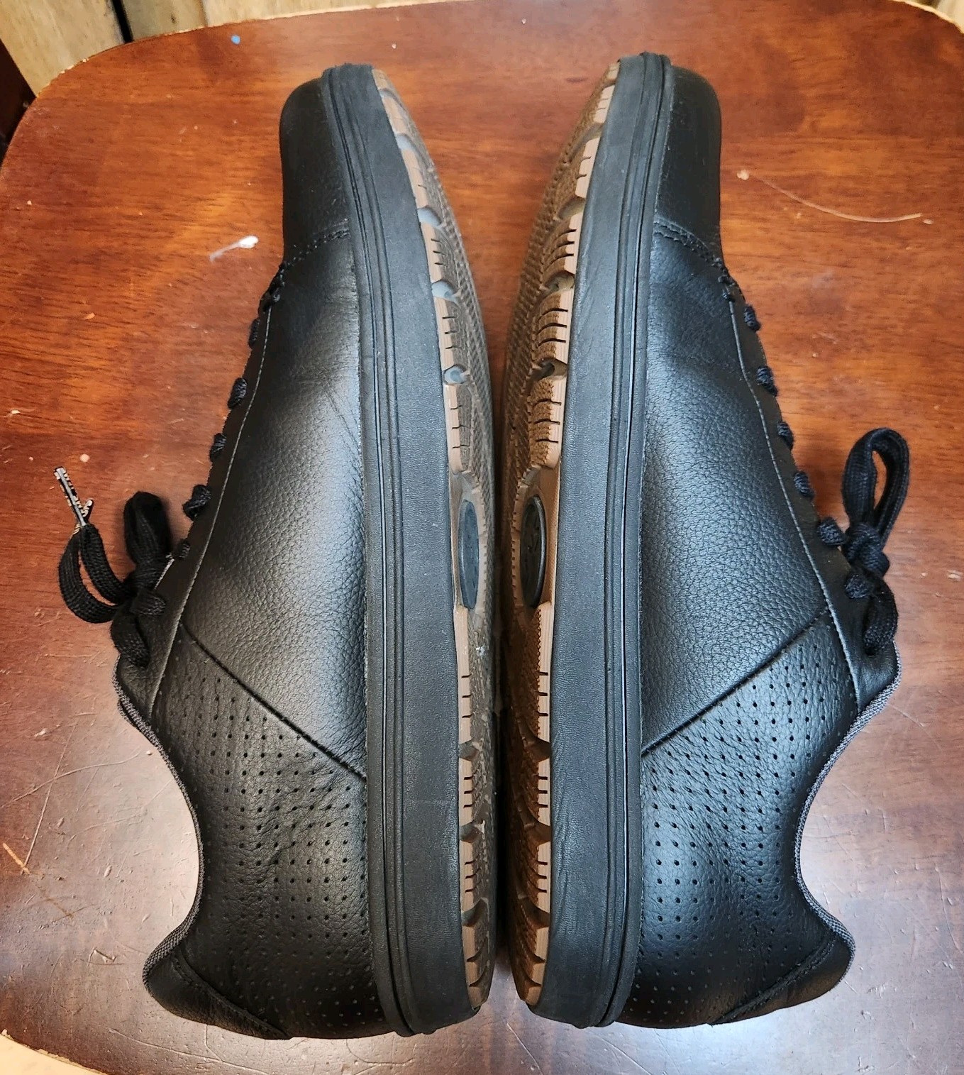 Lems Kourt Grip Black Leather Lace Up Minimalist Shoes Mens Sz 11.5