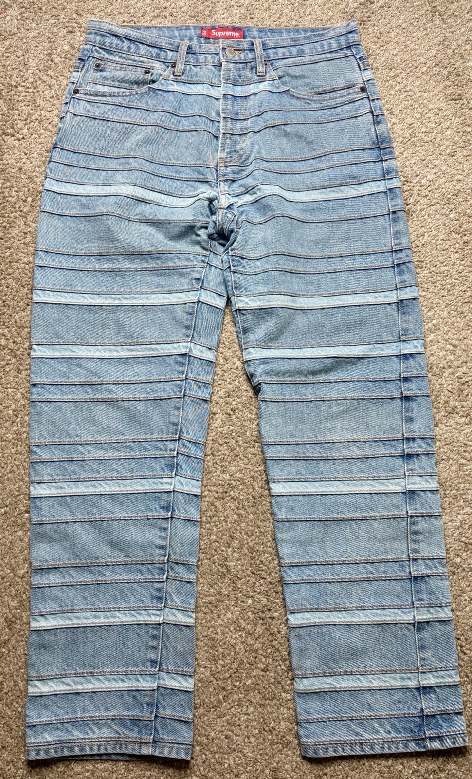 Supreme Layered Light Indigo Denim Jeans Size 30 F/W 22’ Size 30 Excellent Cond.