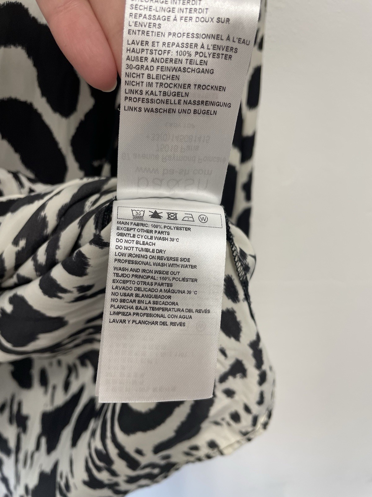 Ba&sh Opus Blouse Size 1 UK 8 Blk Off White Leopard Print Puff Sleeves Chiffon