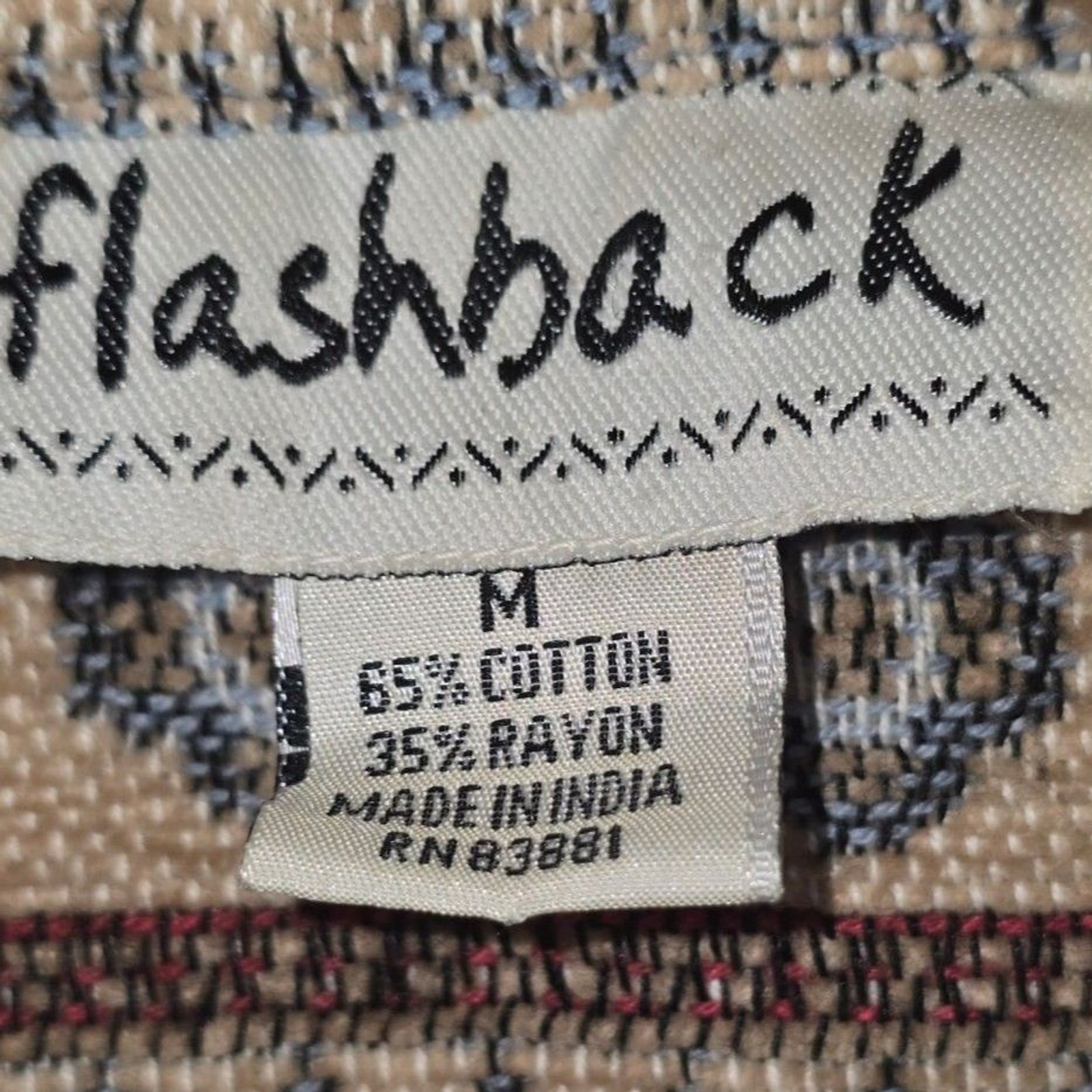 Vintage 90s Flashback Womens Tapestry Jacket M Blue Cotton Rayon Made India