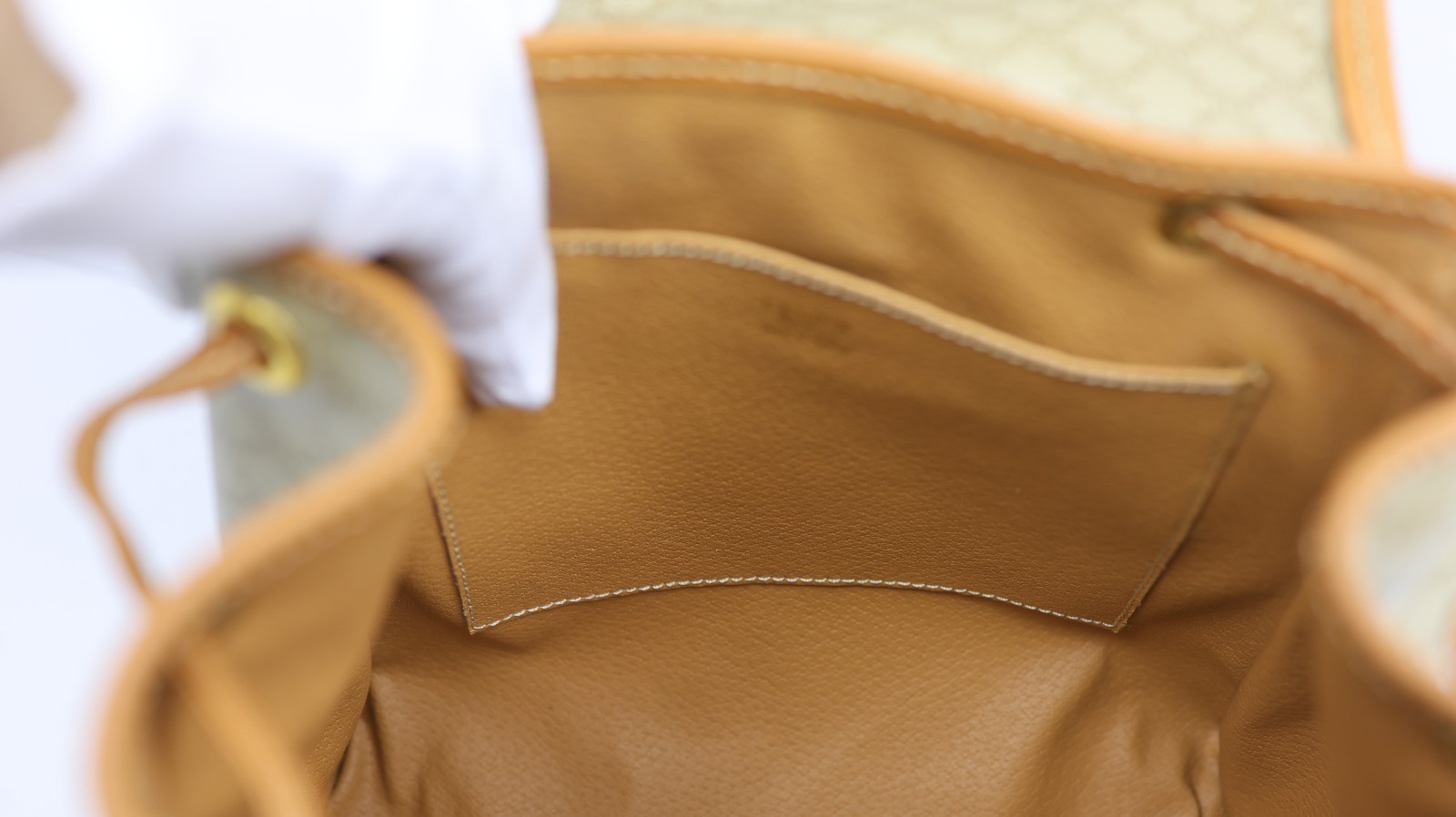 Rare Auth CELINE Vintage Beige Macadam Canvas Backpack – Monogram Rucksack Purse