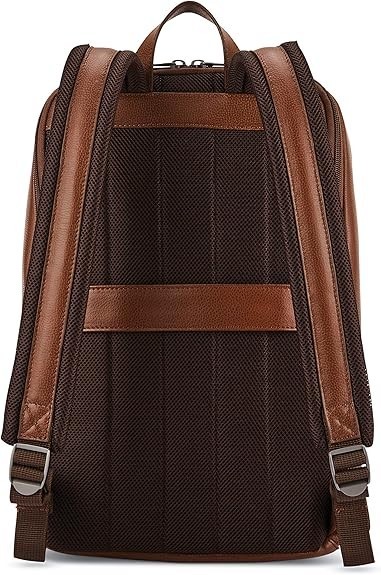 NEW!! Samsonite Leather Slim Backpack – Cognac