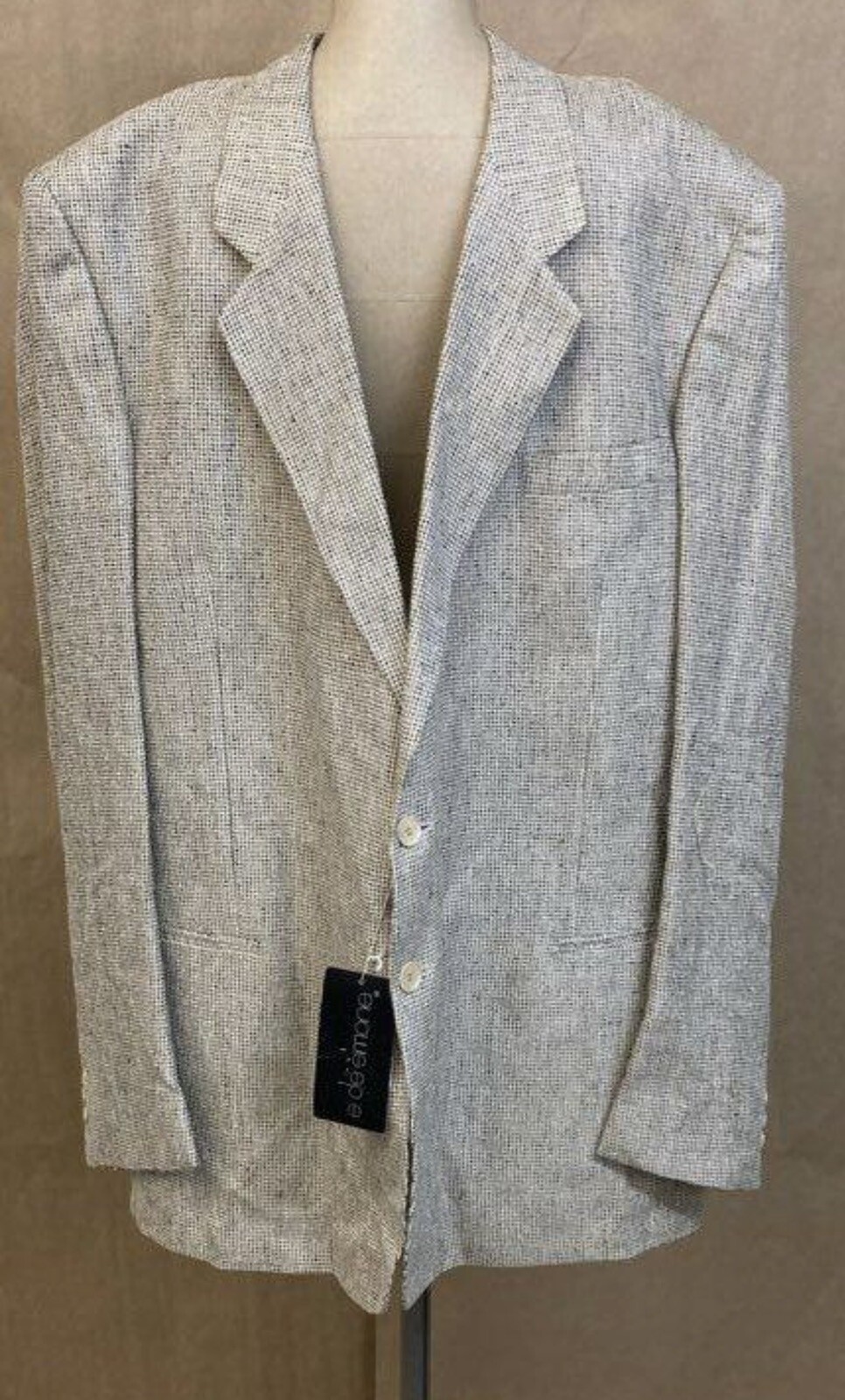 NWT E DE SIMONE SPORT COAT jacket silk Tweed handmade Italy 52xl Vnt Tan Beige