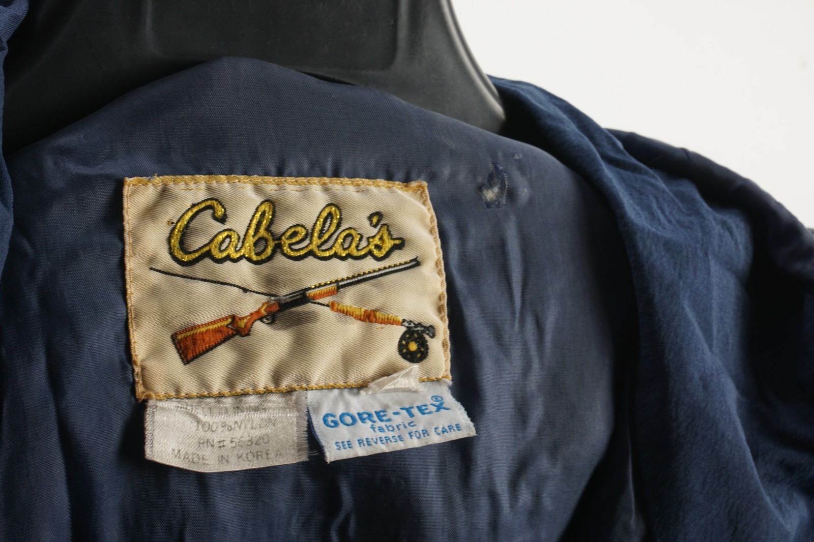 Vintage Cabela’s Gore-Tex Men’s Large Blue Woven Waterproof Hooded Parka Jacket