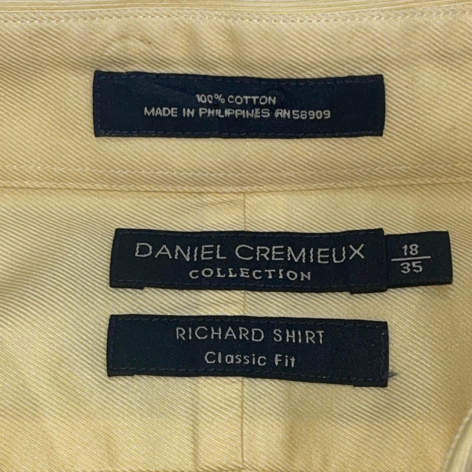 Men’s Signature Daniel Cremieux Yellow Button-Down Shirt – XXL, 100% Cotton NEW