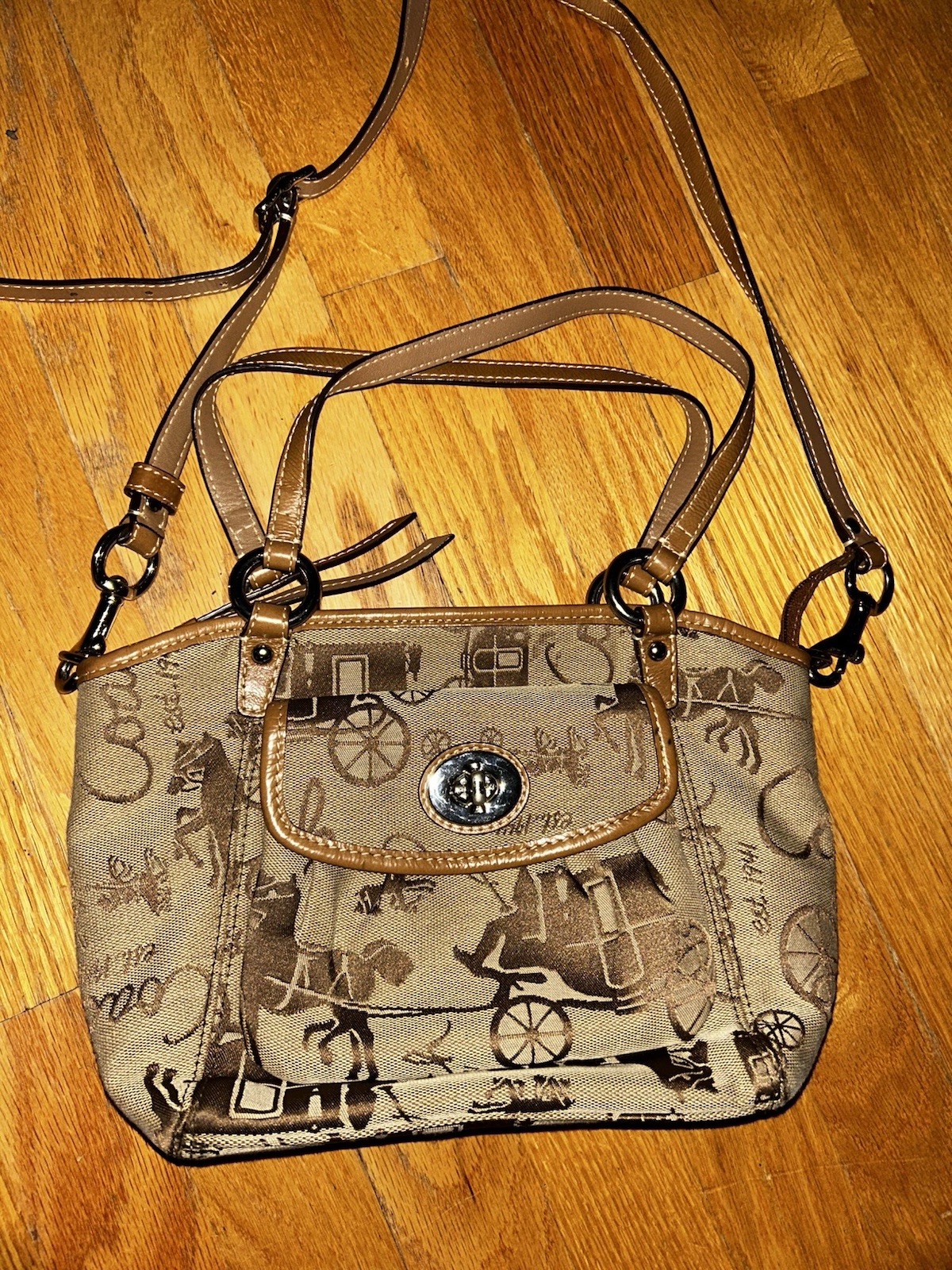 VTG Coach Leah Small Crossbody F14855 Convertible Shoulder Handbag Purse Satchel