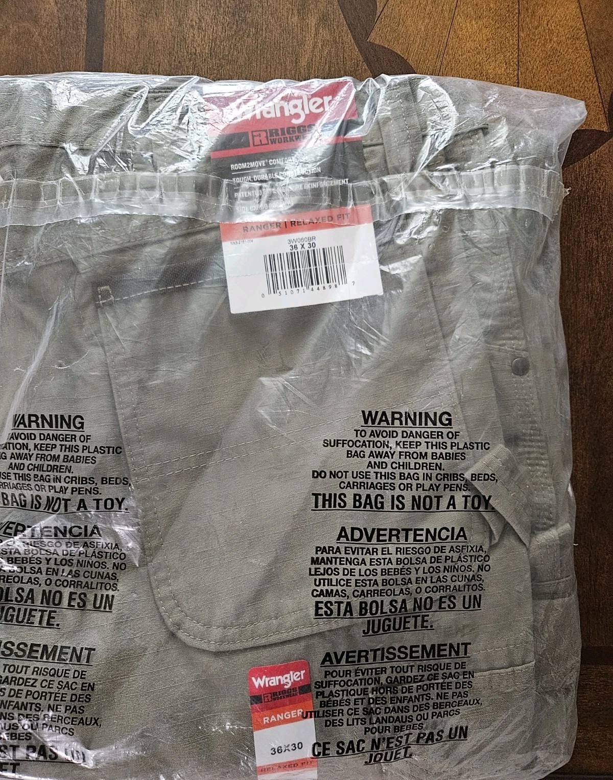 Wrangler RIGGS Workwear Men’s Ripstop Ranger/ Relax Fit 36×30 Cargo Pockets