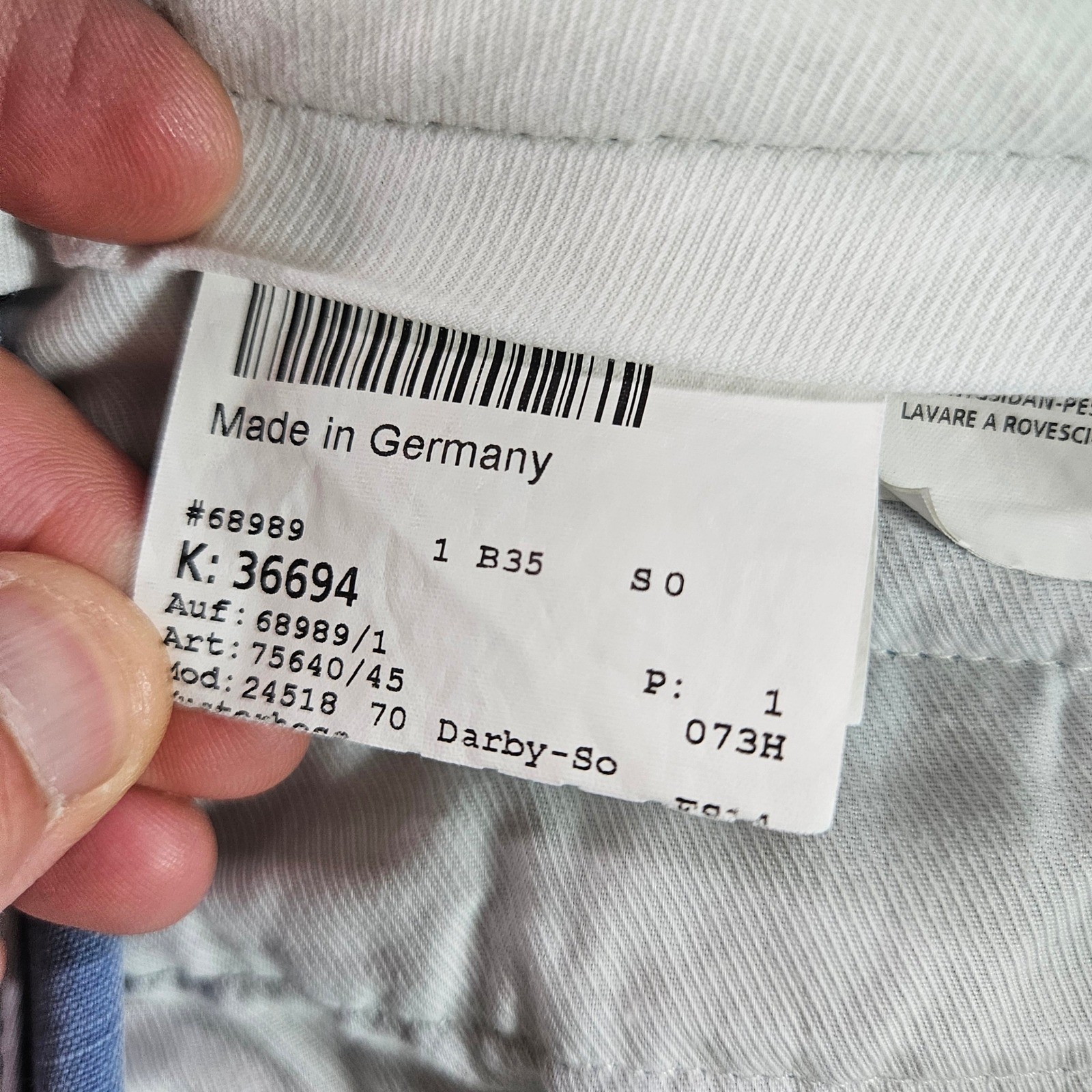 Hiltl Darby-So Mens Blue Cotton Linen Blend Trousers Made in Germany 33×31