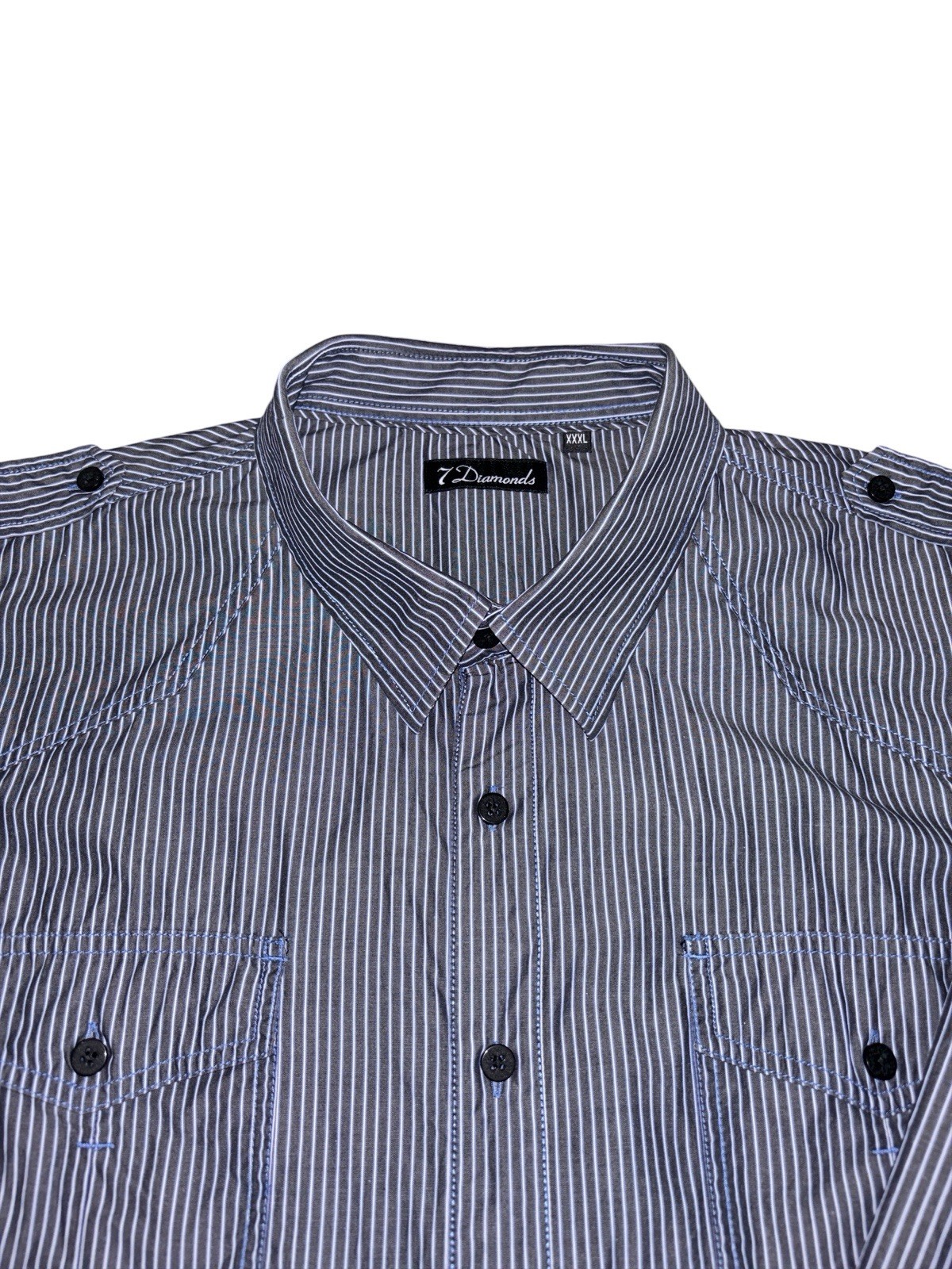 7 Diamonds Lot of 2 Men’s XXXL Big & Tall Striped Long Sleeve Dress Shirts