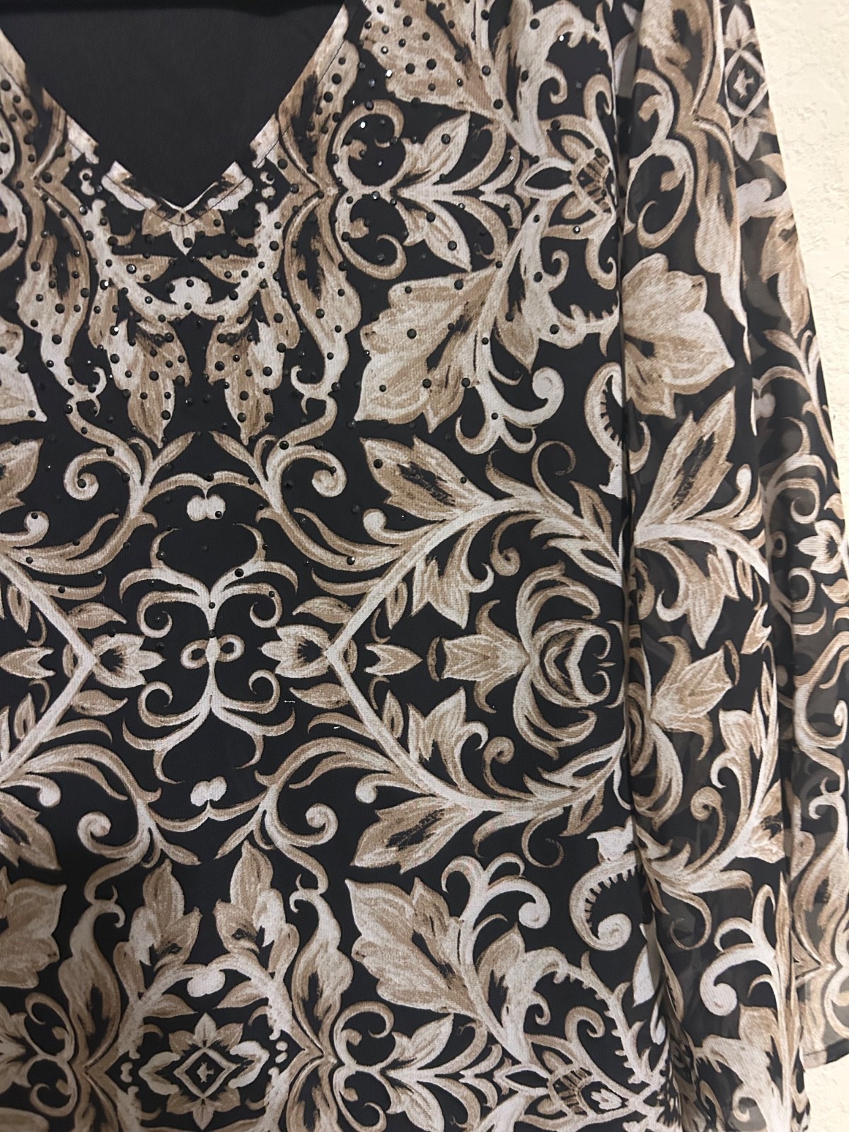 Sara Michelle XL Damask Print Blouse