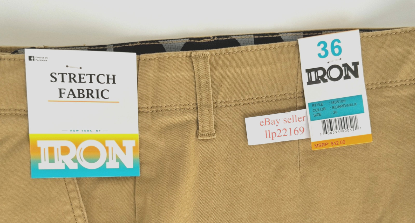 IRON CO Men’s Stretch Shorts (SIZE 36) Flex Waist Flat Front BOARDWALK New Tag!