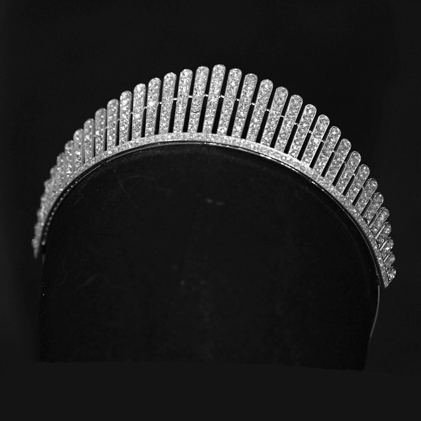 4cm Tall Classical Crystal Wedding Bridesmaid Prom Tiara Crown For Women
