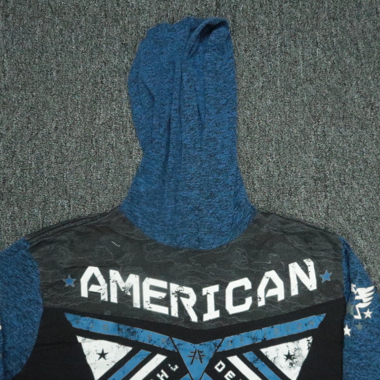 American Fighter Hoodie Mens Medium Blue Long Sleeve Athletic MMA Pullover