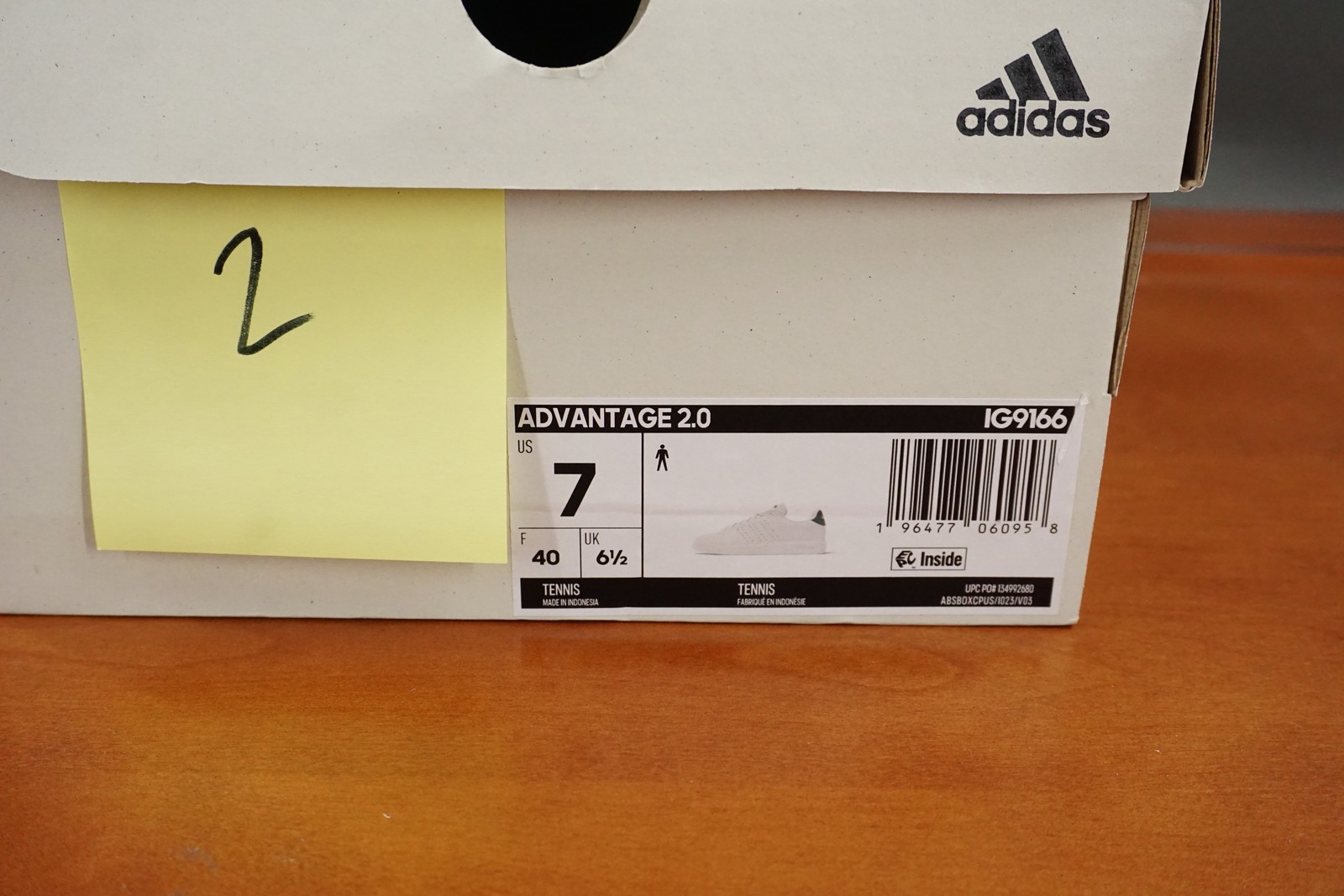 Adidas Advantage 2.0 Shoes Mens Size 7 White Green Tennis Lace Up Cloudfoam