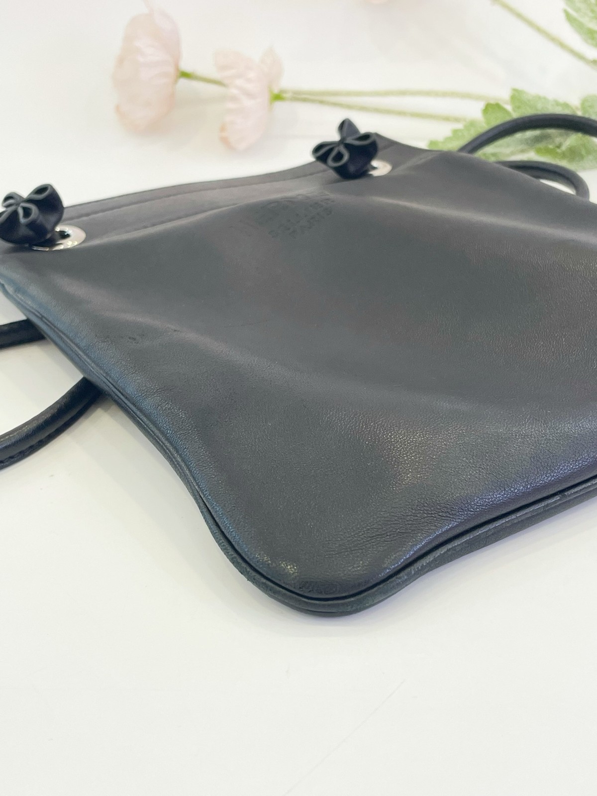 Hermes PHW Aline Shoulder Bag Leather Noir