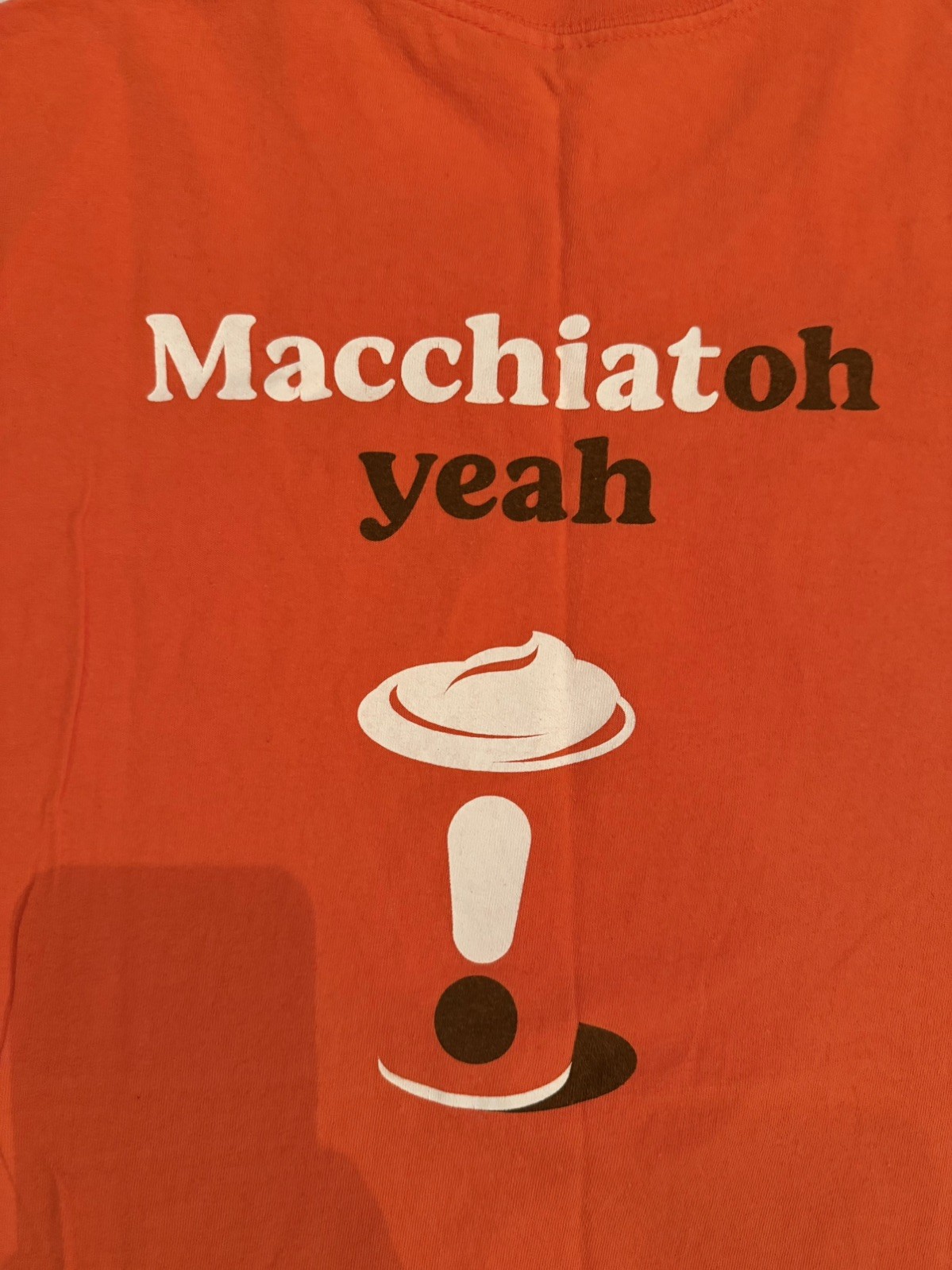 Dunkin Donuts Employee Promo T Shirt Large Orange Macchiato Oh Yeah