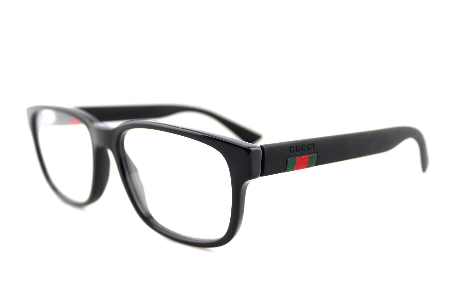 NEW Authentic GUCCI EyeGlasses Mens Shiny Black Matte Rubber Frame GG0011O 001