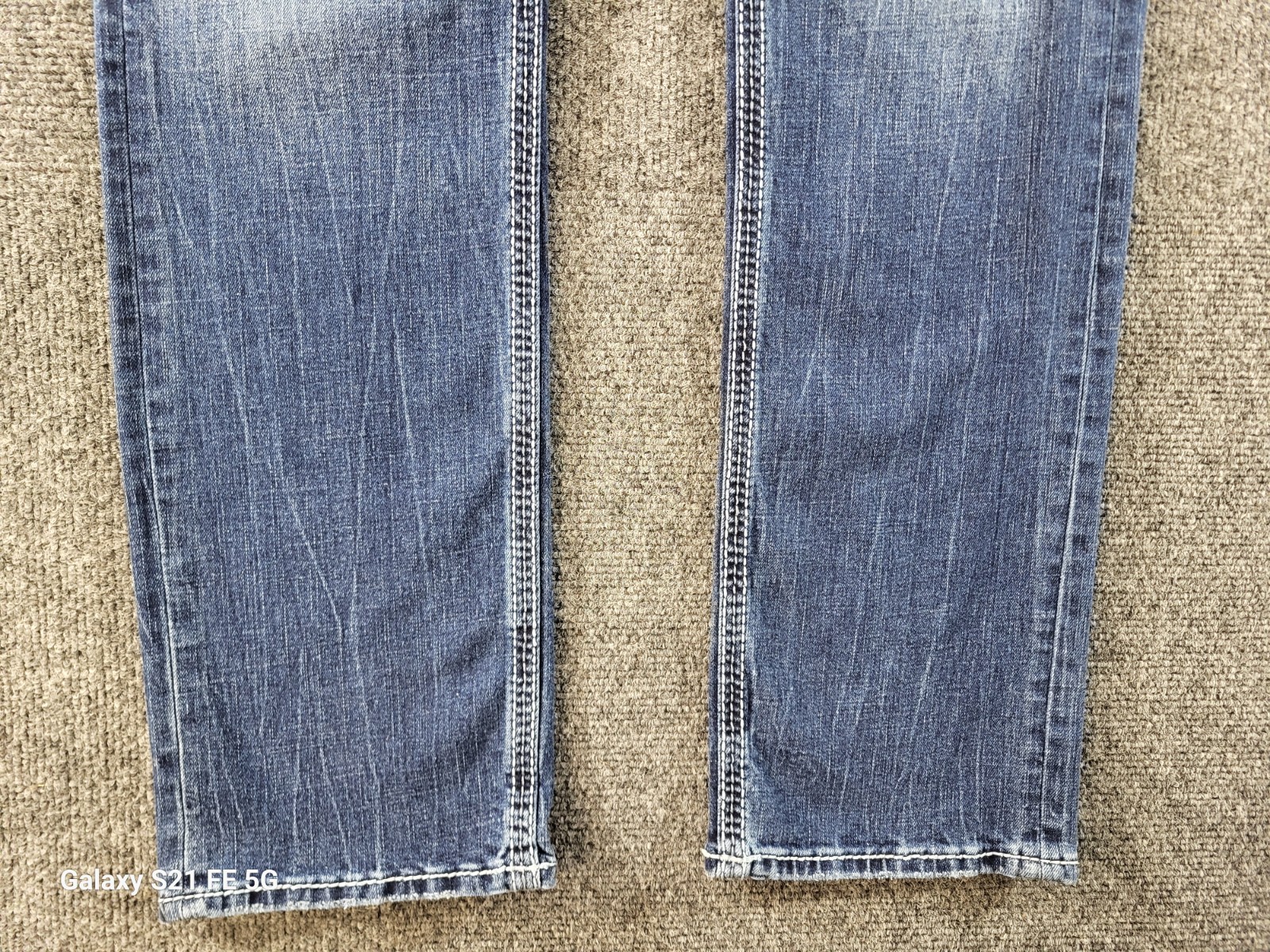 BKE Alec Straight Jeans Mens 32×31 M Rise Med Wash Whiskering Great Fade Stretch