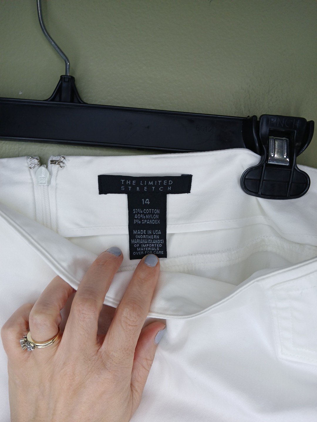 The Limited Stretch Size 14 White Cotton Skirt Straight Zipper Closure Classic