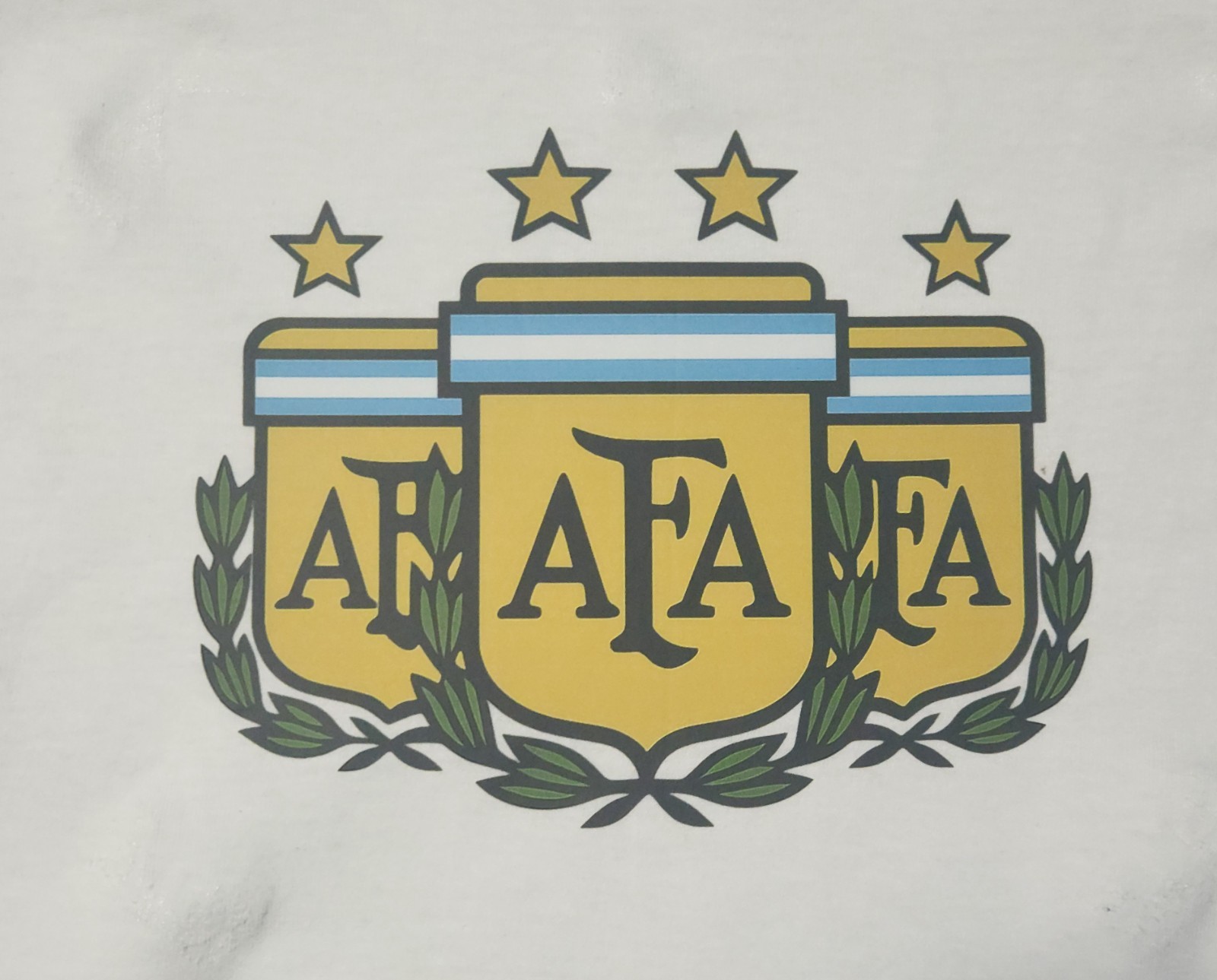 Argentina Soccer ‘Triple Logo’ T-Shirt – Unisex Regular Fit White