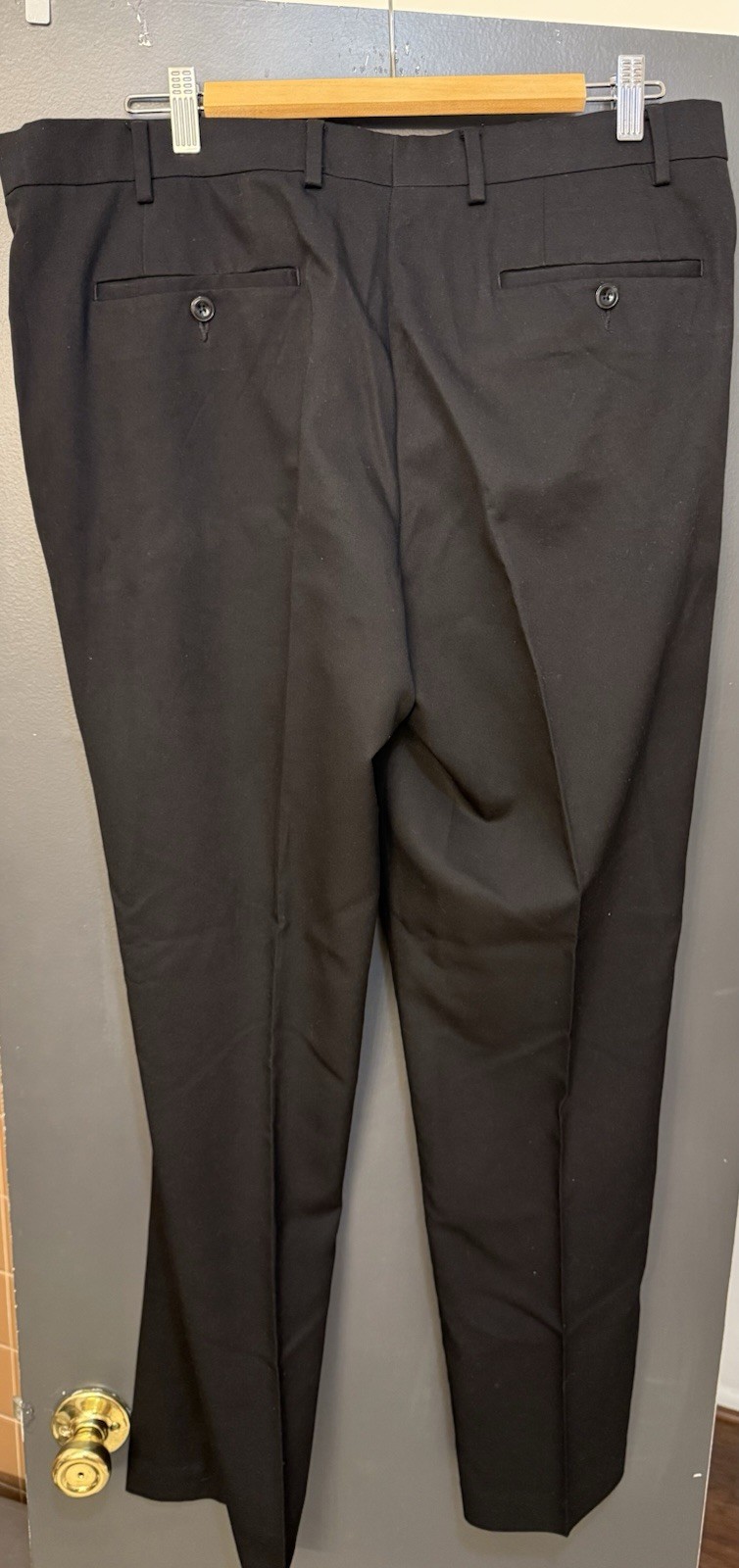 Michael Kors Men’s Black Solid Dress Pants Straight Regular Fit Flat Front 36W