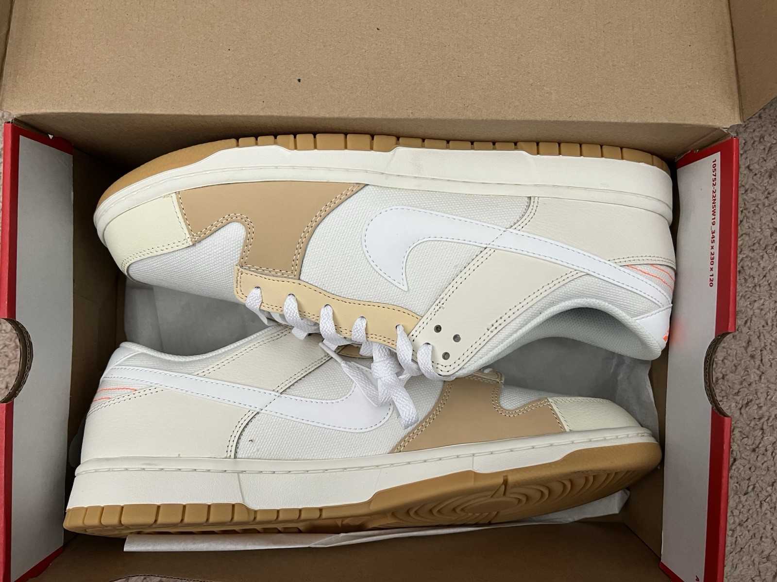Size 14 – Nike Dunk Low SE Patchwork White Sail Sanddrift NBY FJ5475-100