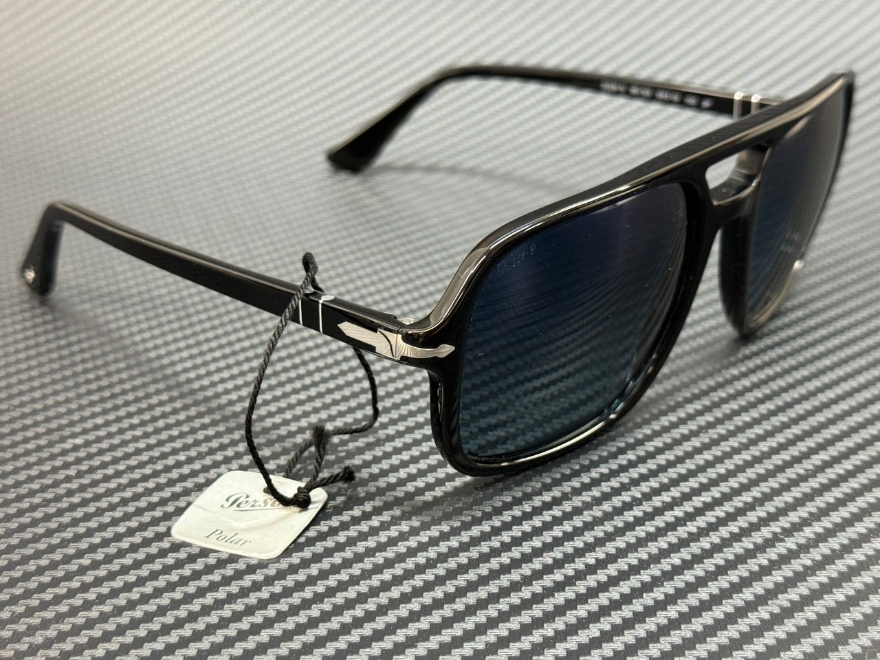 PERSOL PO3328S 95 S3 Black Blue Gradient Polarized Men’s 58 mm Sunglasses