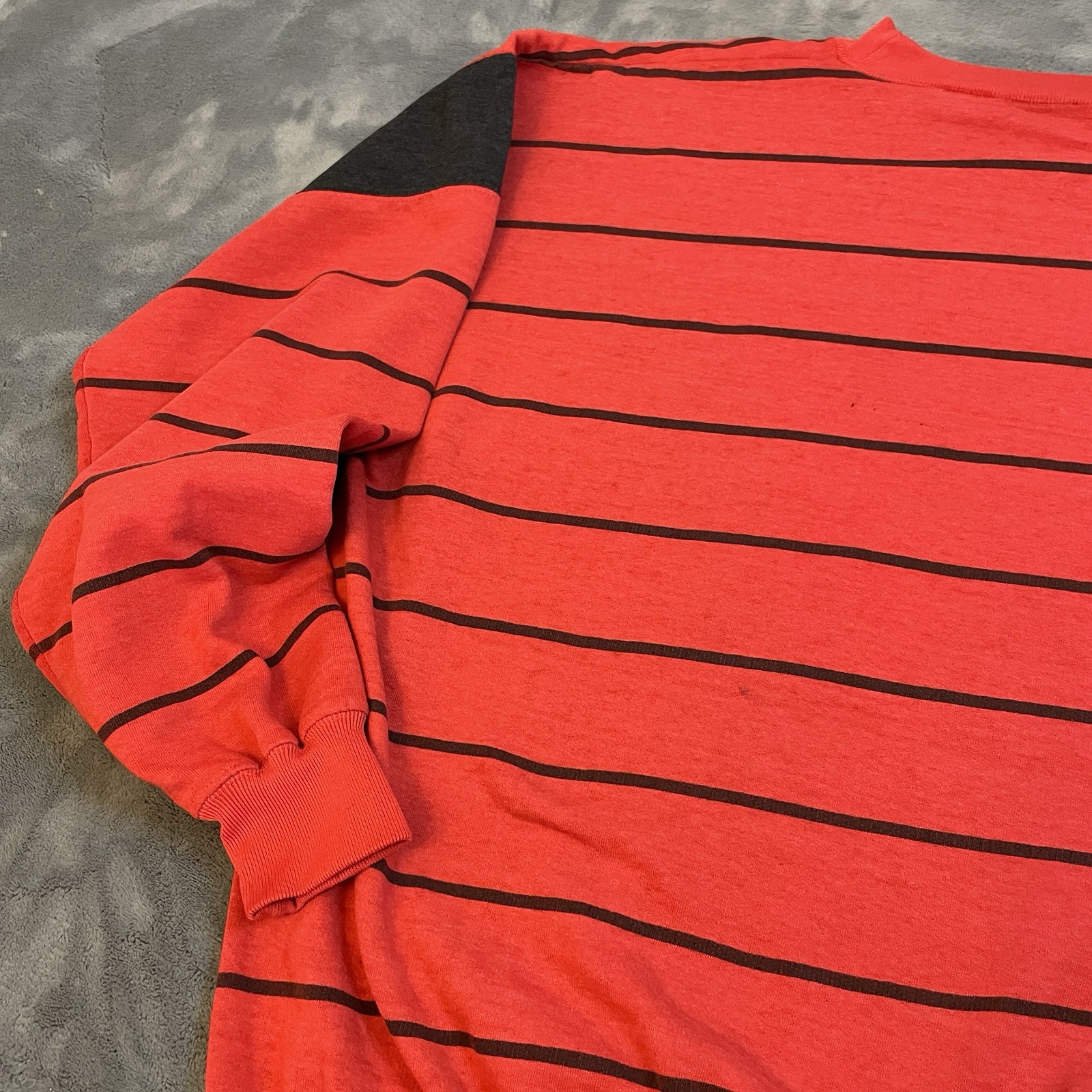 VTG 90s Striped Sweatshirt Men’s Large Red Pullover Grunge Punk Streetwear 80s