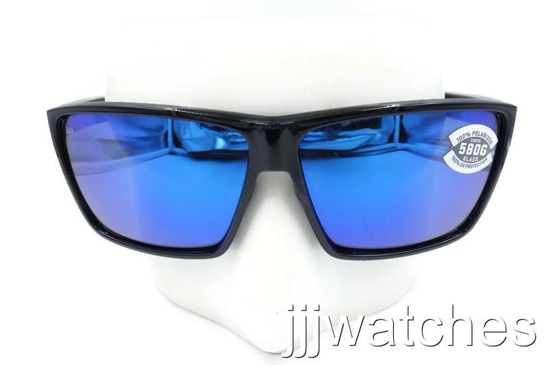 Costa Del Mar Rincon Shiny Black Blue Mirror 580G Sunglasses 06S9018 90183363