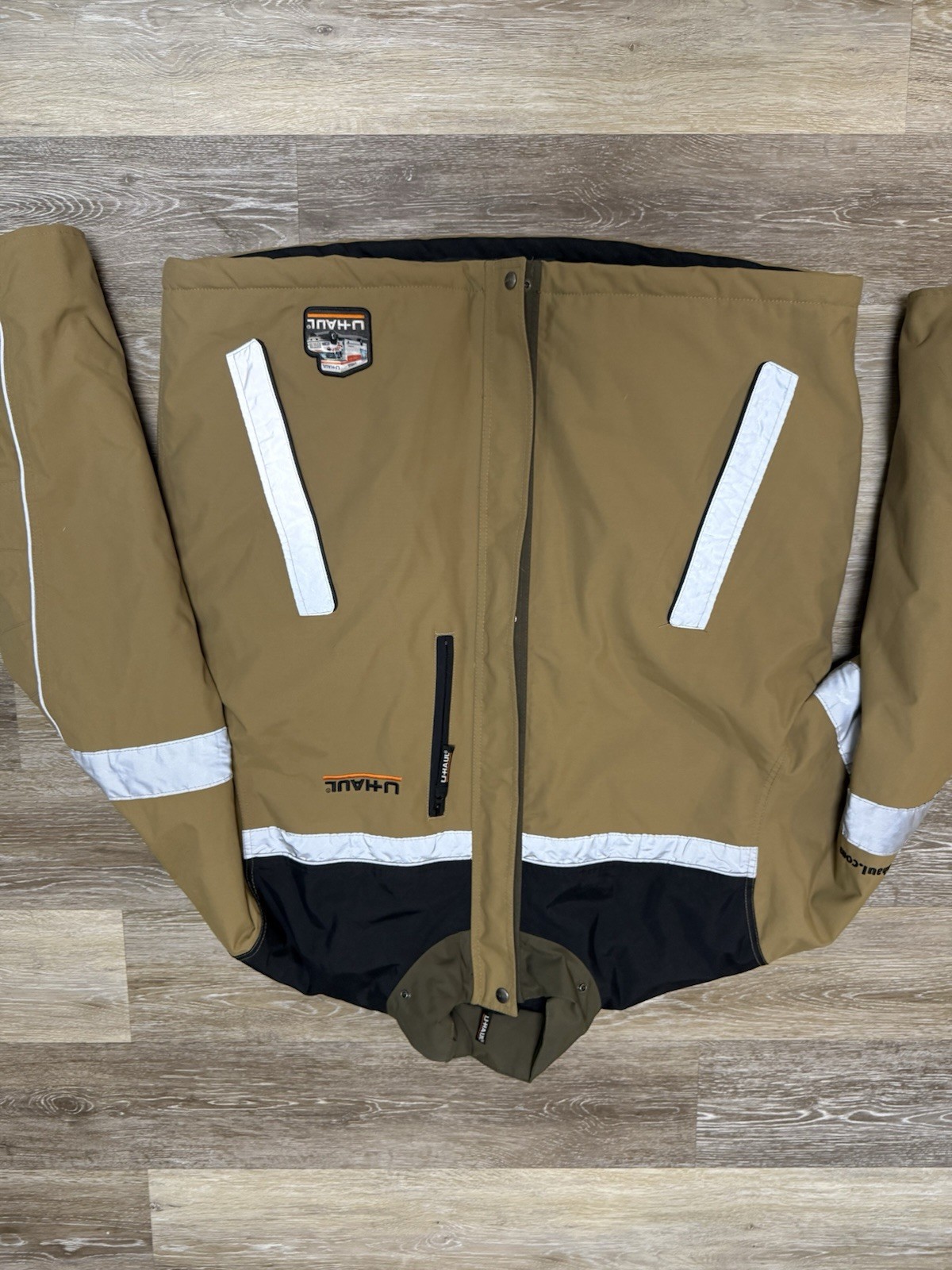 U-Haul Reflective Softshell Utility Waterproof Jacket Sz XL Quilted Coat EUC
