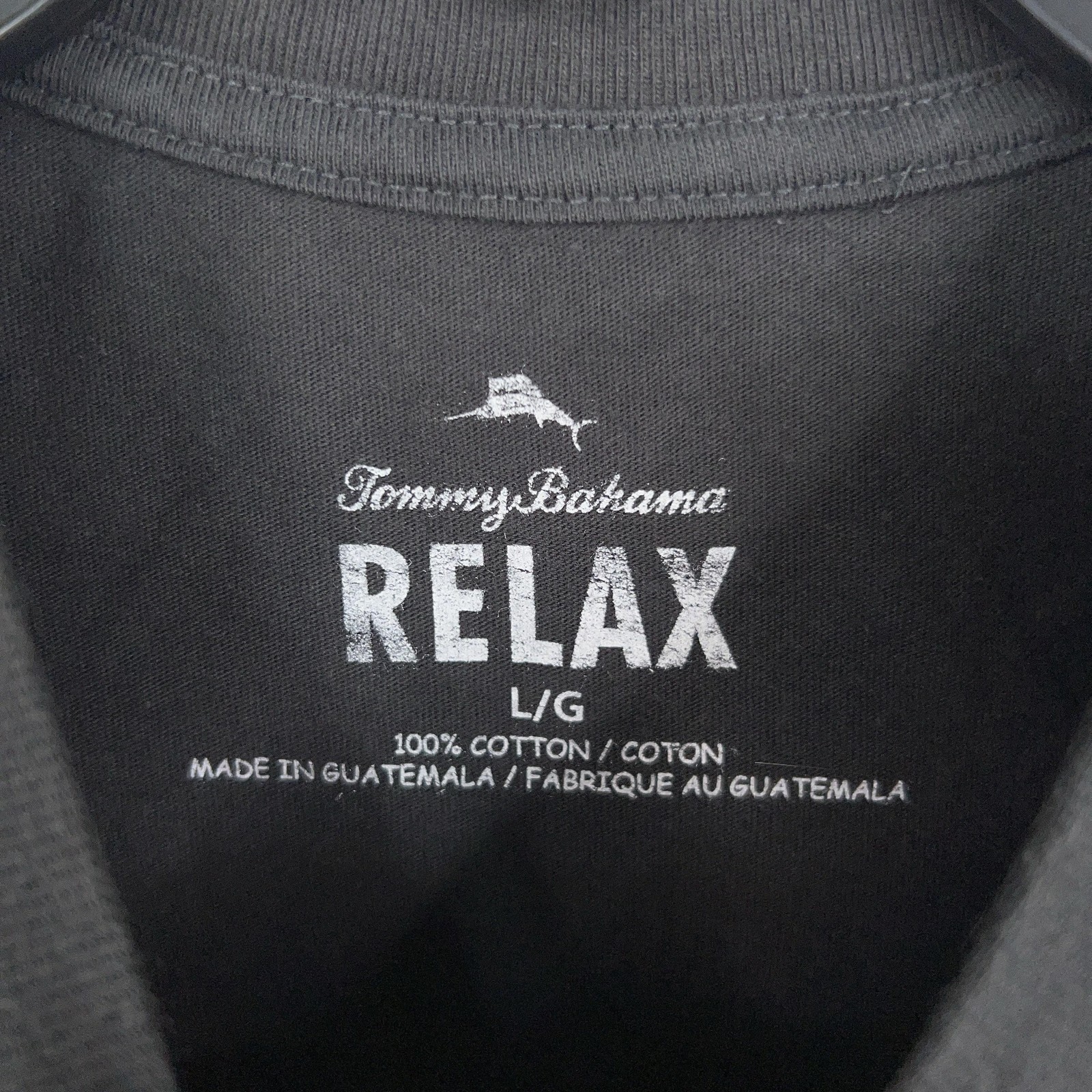 Tommy Bahama Shirt Mens Large Black Relax Funny Dad Lawn Landscape Mower Tee
