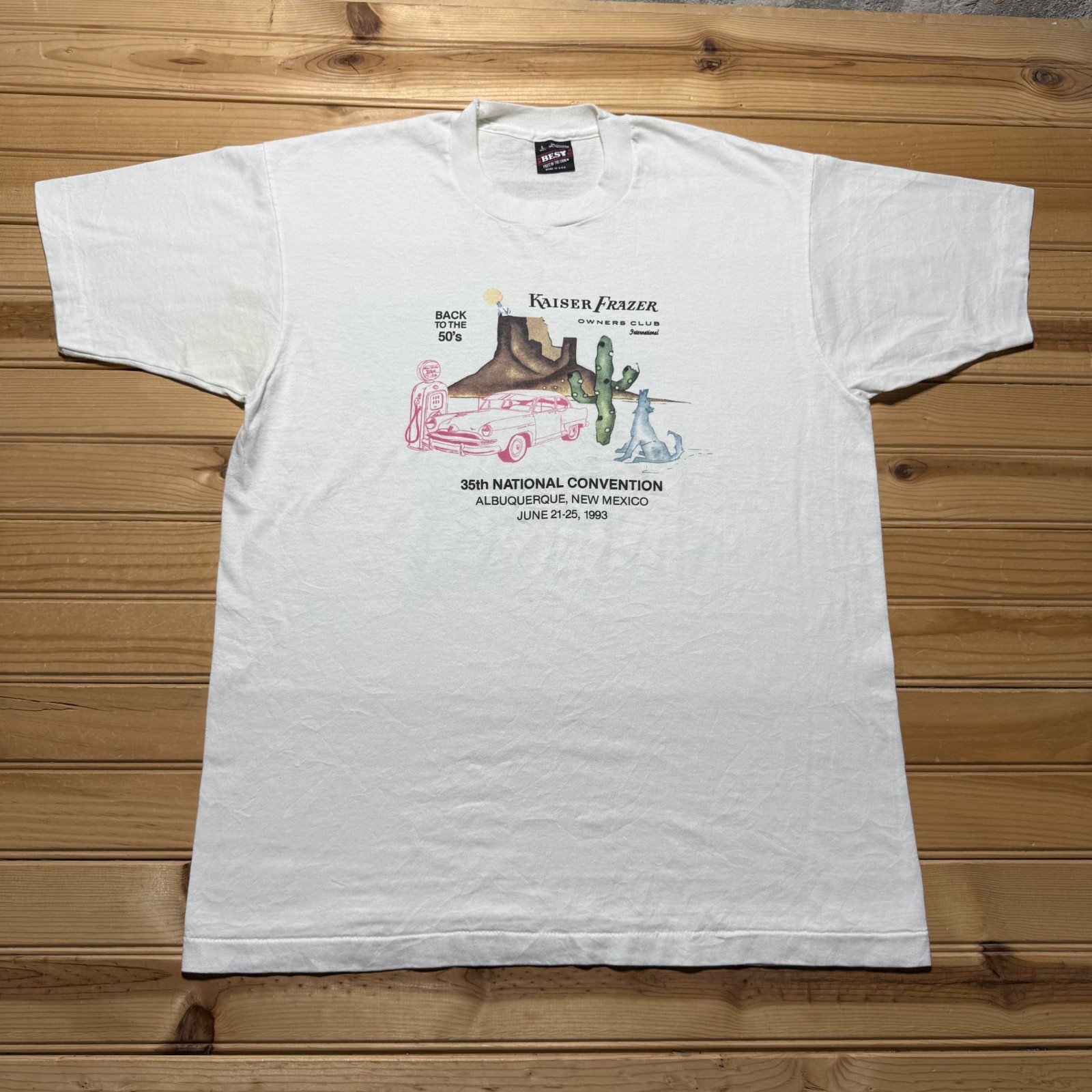 Vintage 1993 Kaiser Frazer 35th National Convention Graphic T-Shirt USA – Large