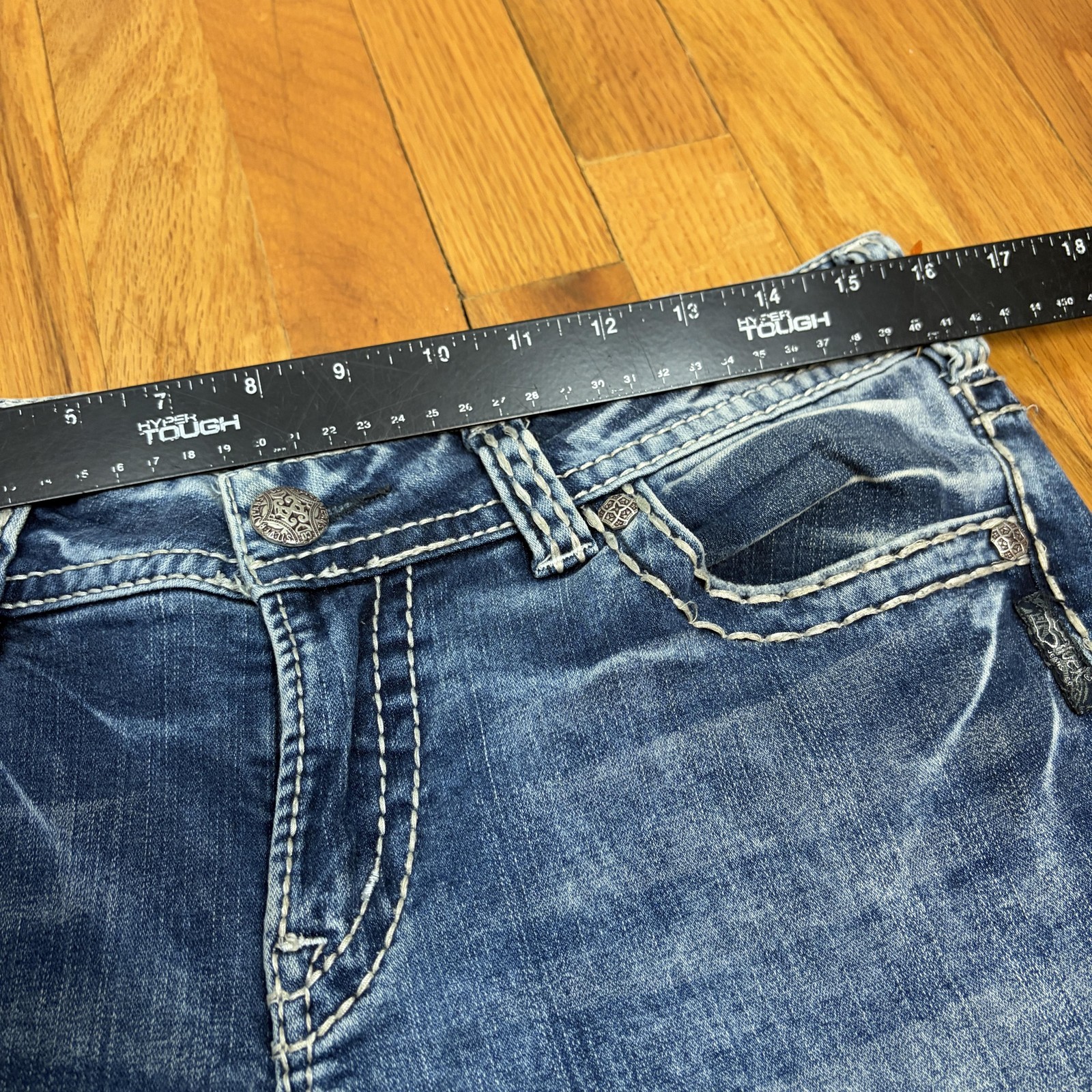 Silver Jeans Co Suki Mid Boot Jeans Womens 32×33 Blue Bootcut Stretch Denim