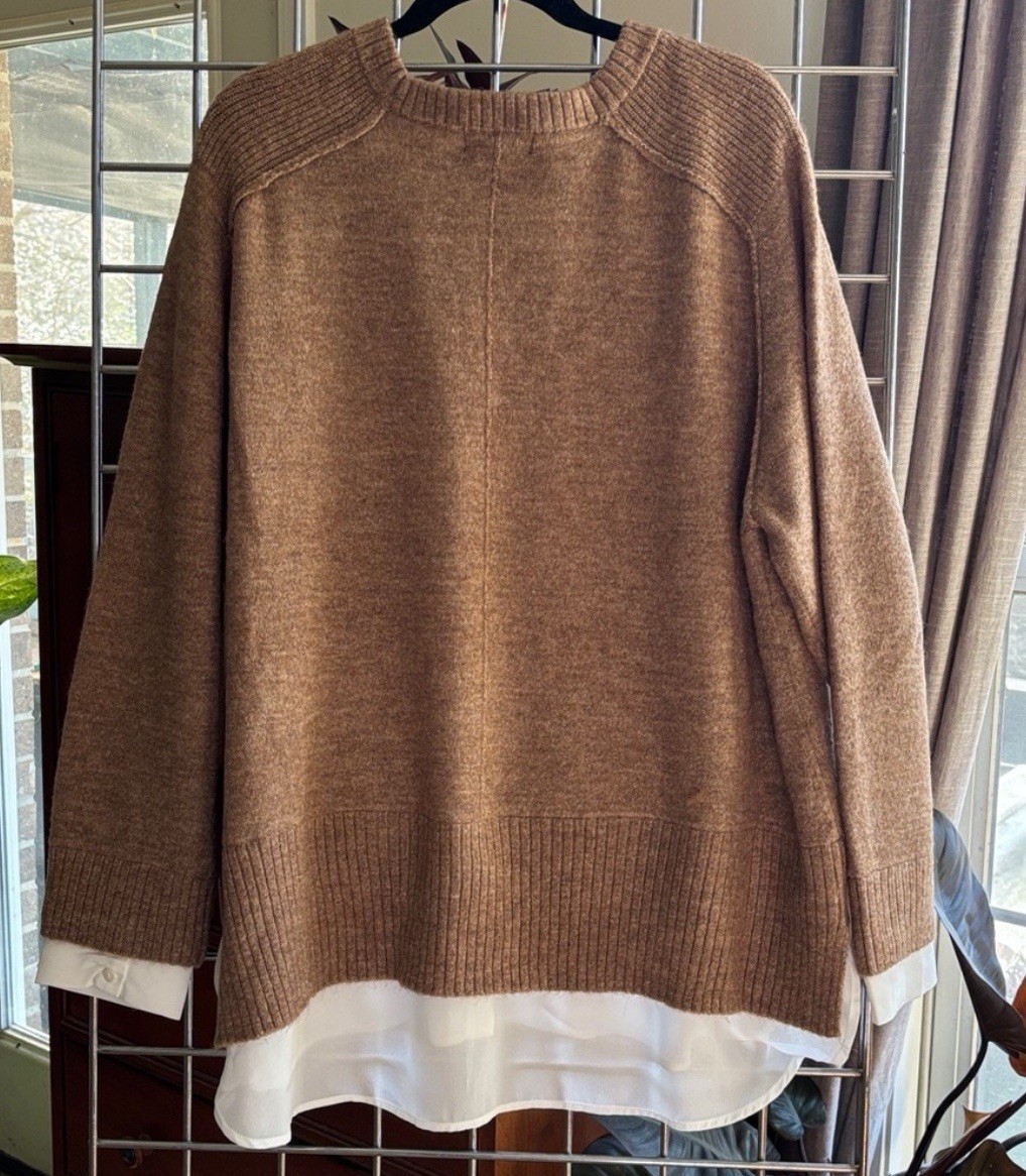 Karen Kane Layered Crew Neck Sweater – Women’s Plus 2X