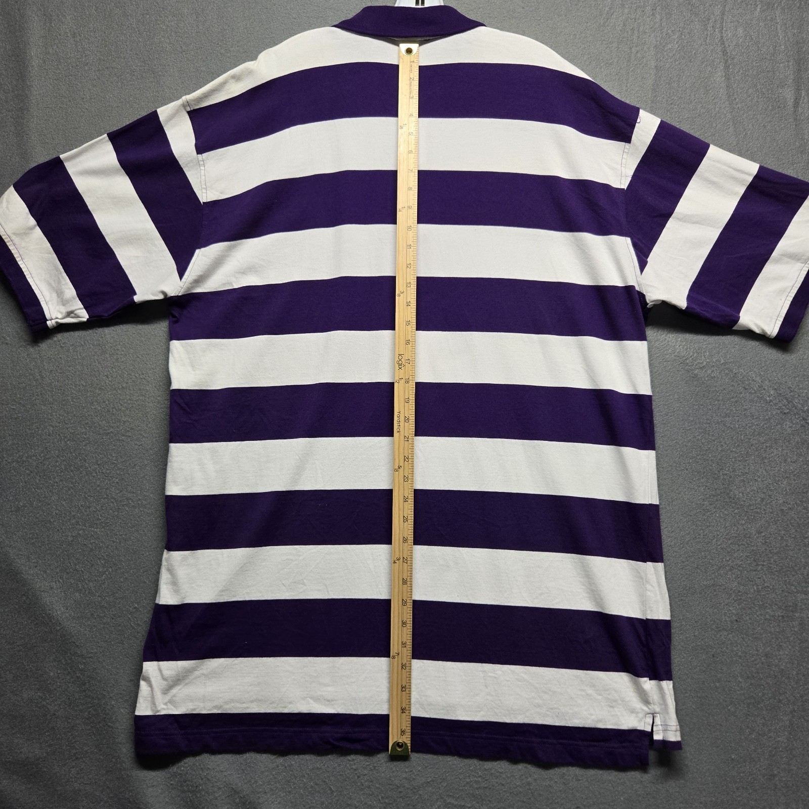 muka wear men’s polo shirt blue and white stripes size 3XL