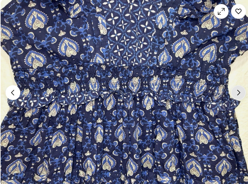 NWT Sundance Catalog Blue Short Sleeve Midi “Sechura Dress” Size XL $178