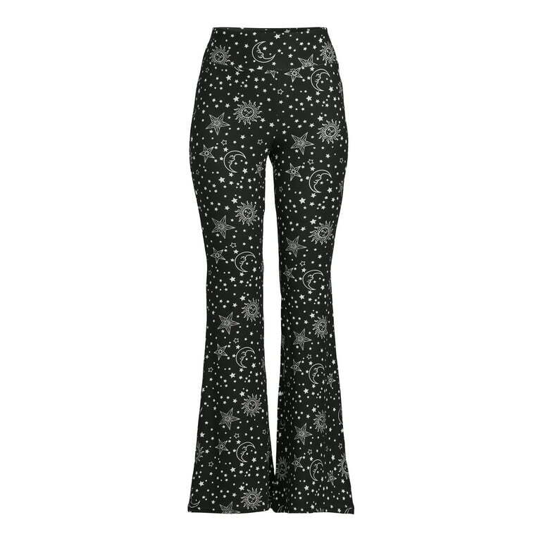 No Boundaries Black Moon and Stars Flare Pants Juniors Women Many Sizes Type A