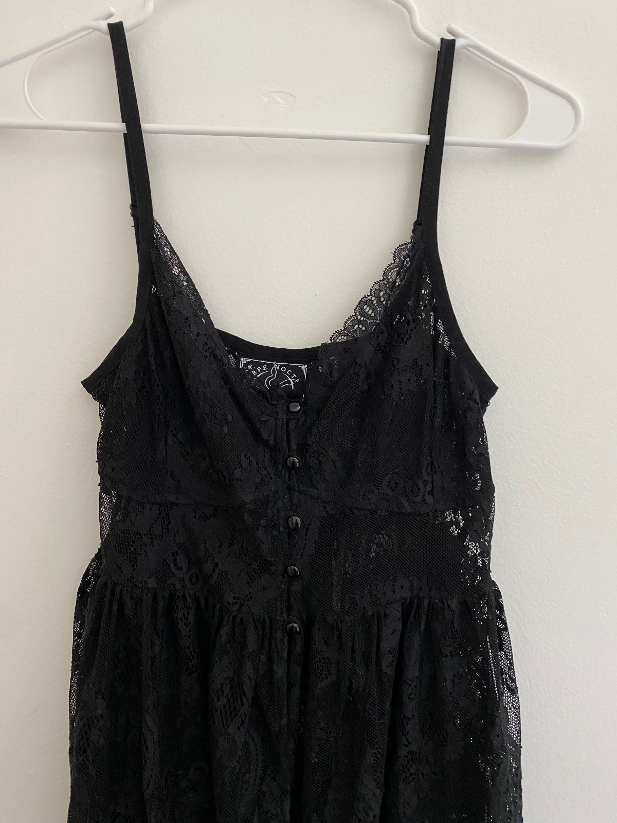 Killstar Carpe Noctem Black Sleeveless Semi Sheer Lace Top sz Medium