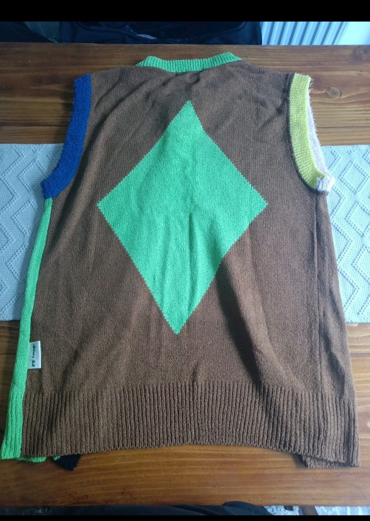 ANDERSSON BELL Argyle Knit Vest (BROWN) Designer High Fashion Vest Unique